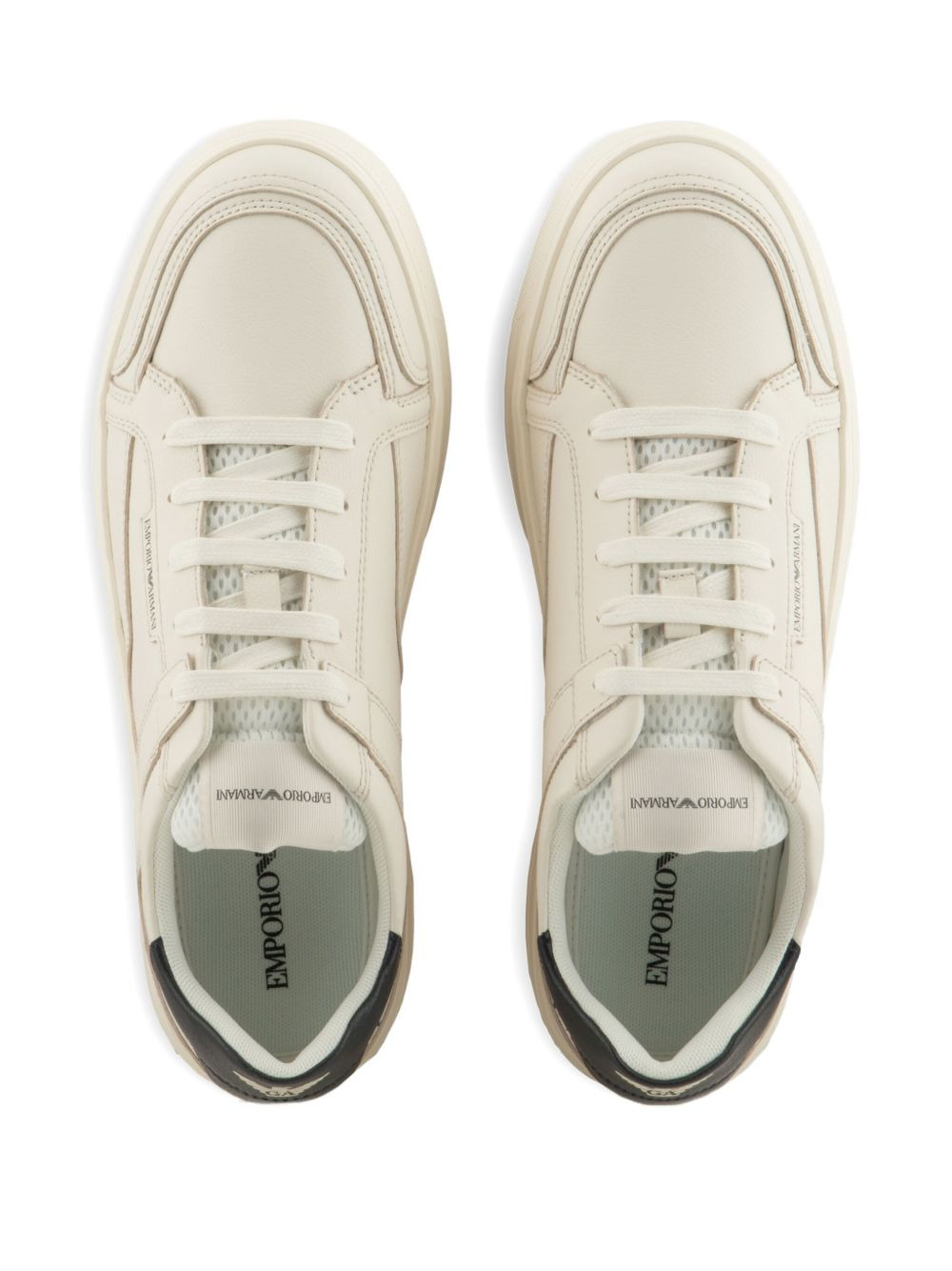 leather panelled sneakers - 4