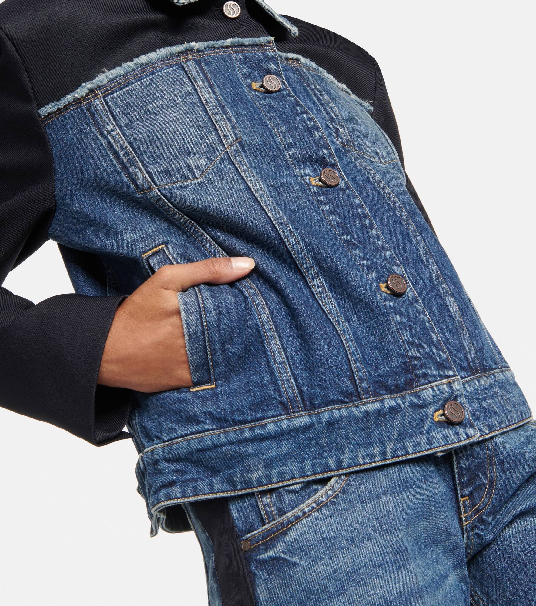 Twill-paneled denim jacket - 5