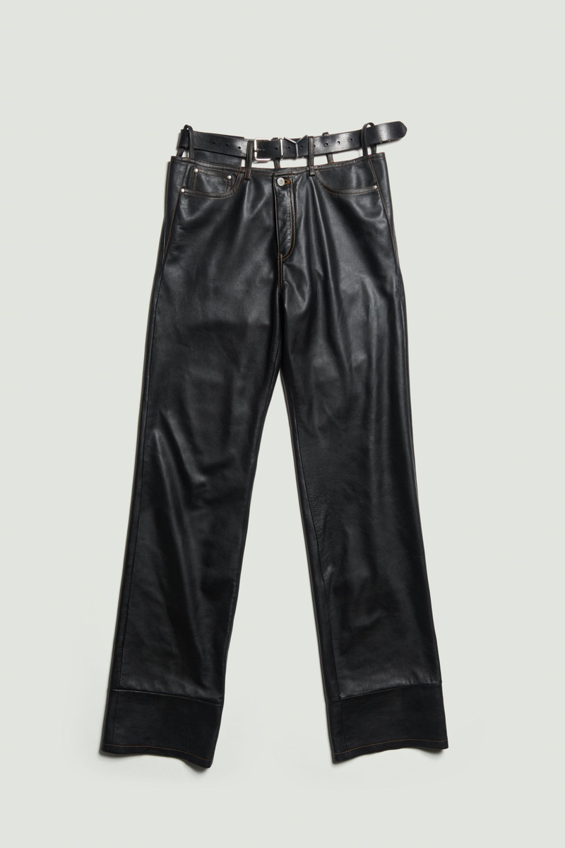 Y Belt Leather Pants 1