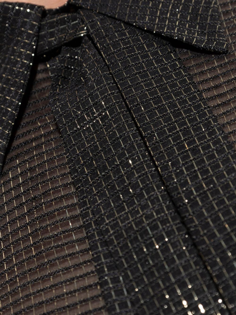 sparkling tie-neck shirt - 5