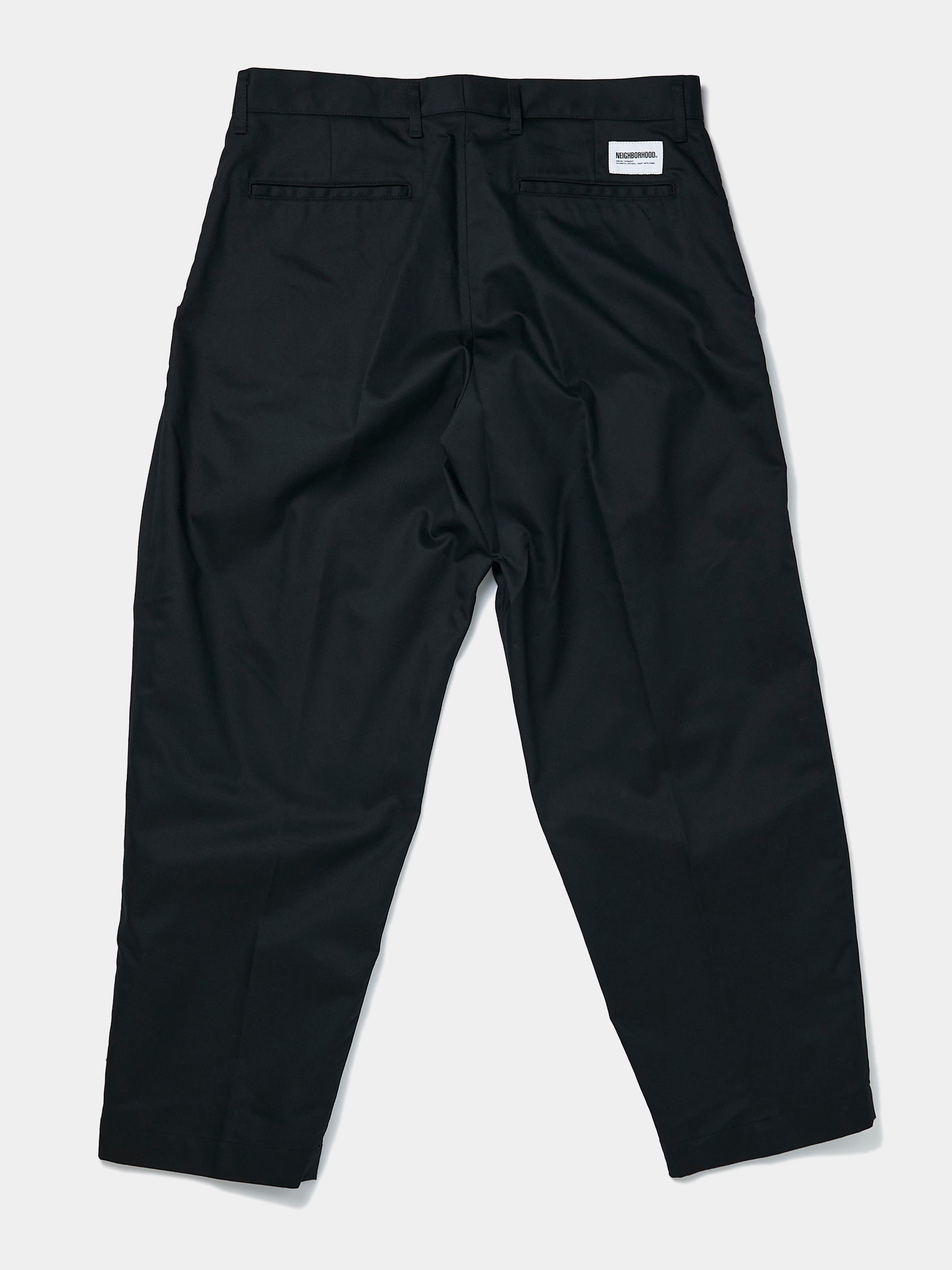 NEIGHBORHOOD SLANTED TUCK PANTS (BLACK) | REVERSIBLE