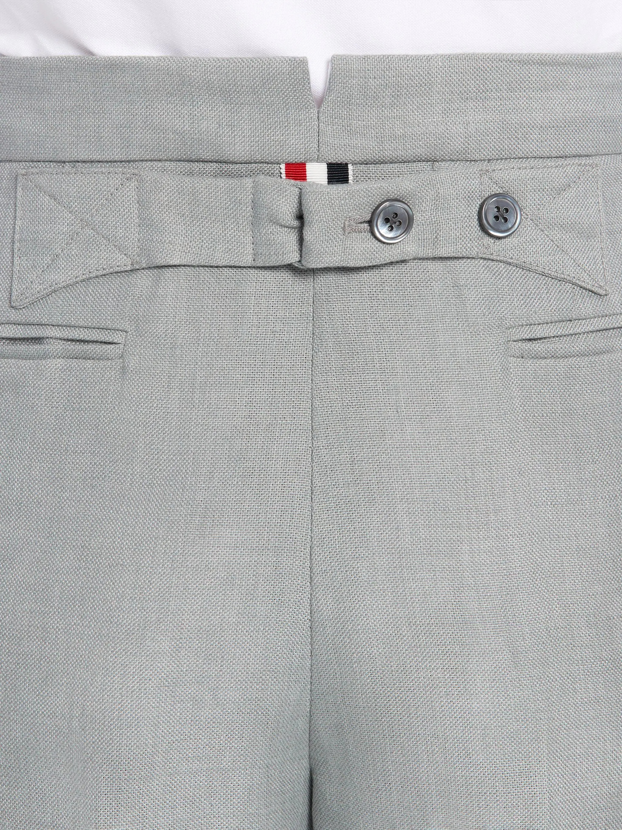 Light Grey Crispy Linen Classic Tonal 4-Bar Trouser - 6