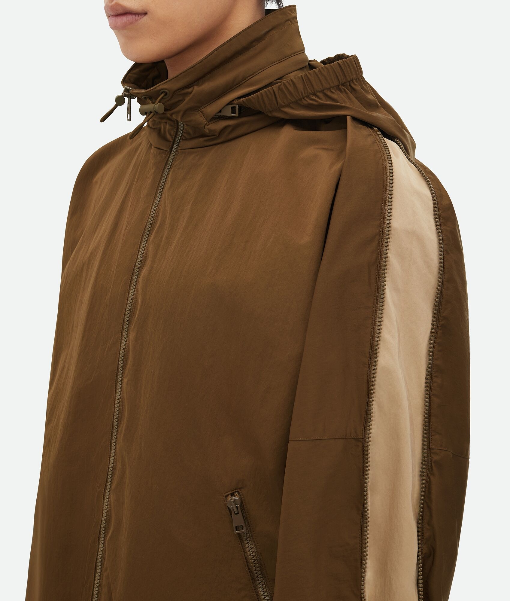 Contrasting Zipper Tech Nylon Jacket - 4