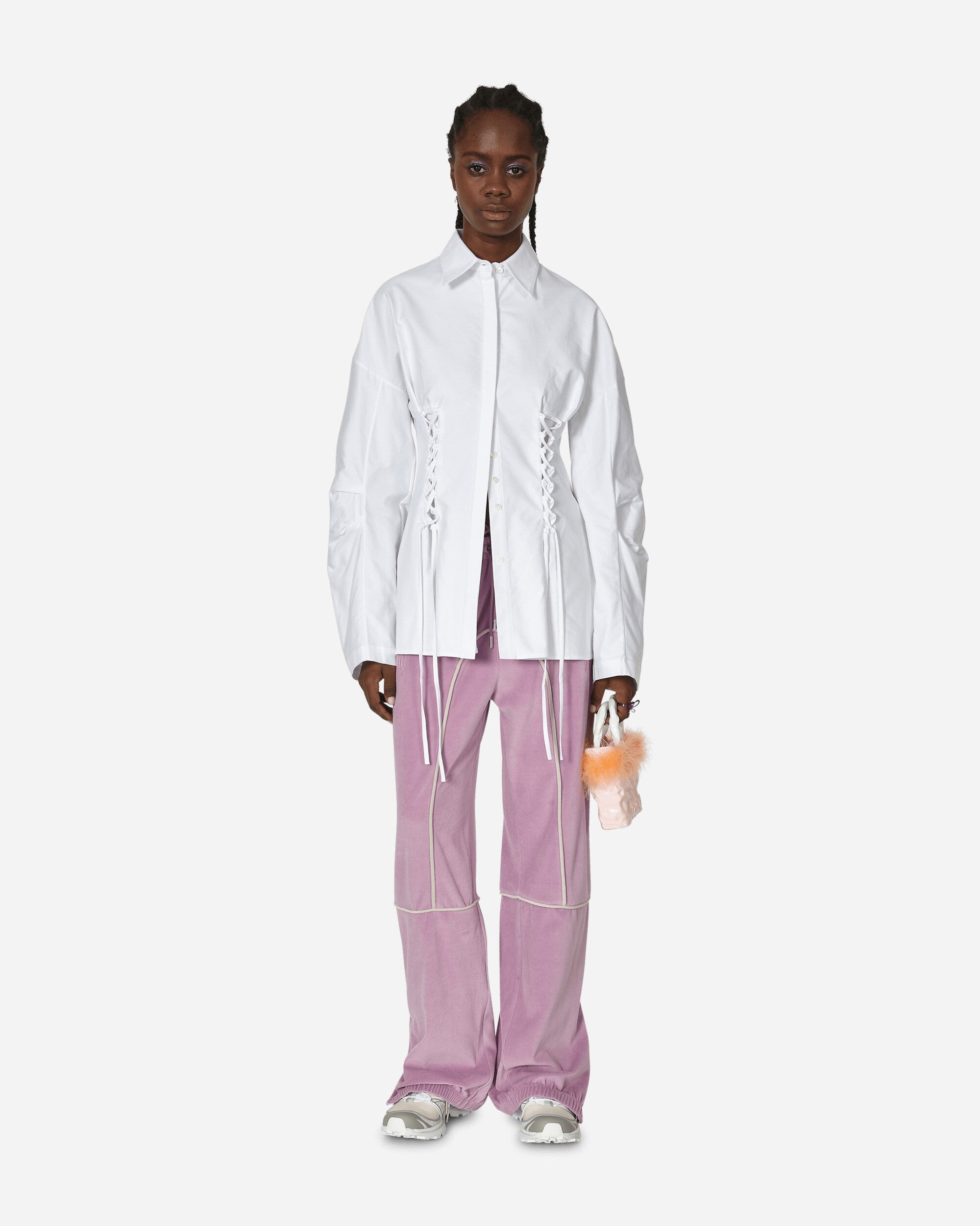 Oxford Laced Button Down Shirt White - 4