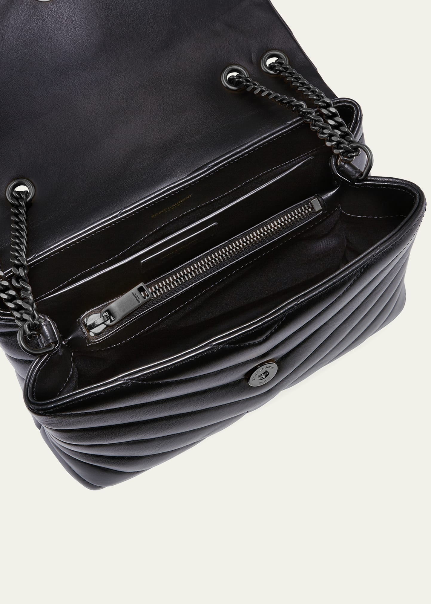 Loulou Small Matelasse Calfskin Flap-Top Shoulder Bag, Matte Black Hardware - 2