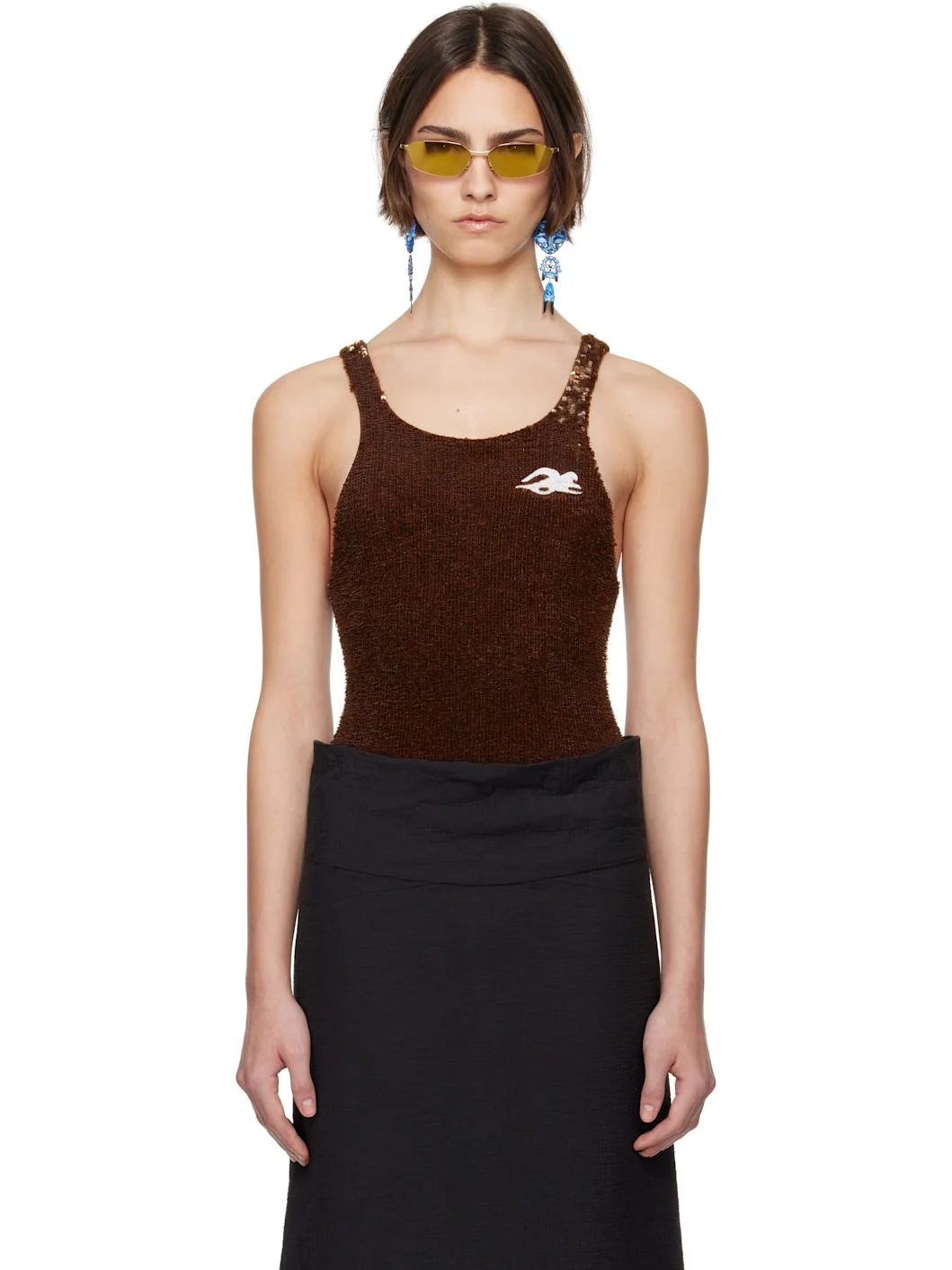 SSENSE Exclusive Brown Embellished Bodysuit - 1