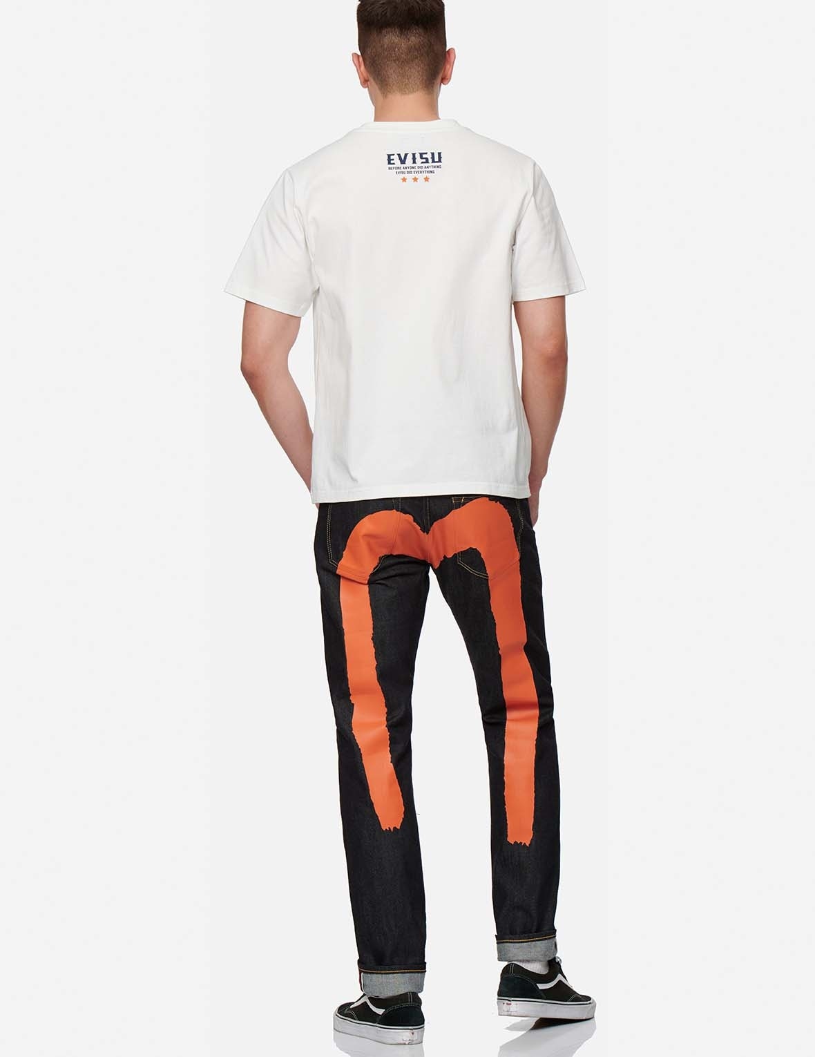 ORANGE BRUSHSTROKE DAICOCK SLIM STRAIGHT FIT JEANS #2010 - 5