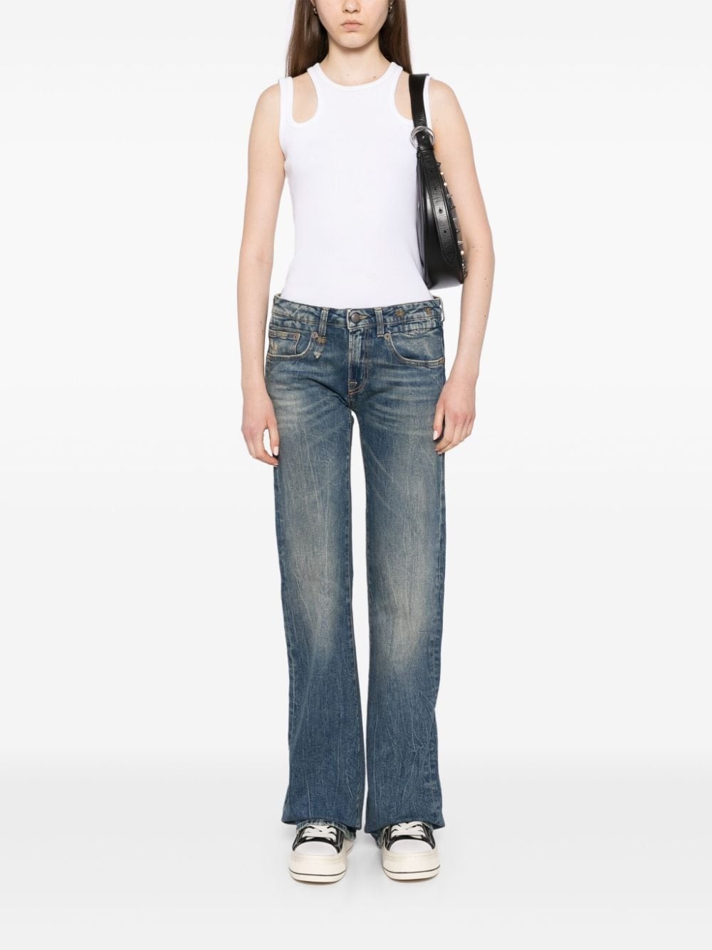 logo-appliqué straight jeans - 2