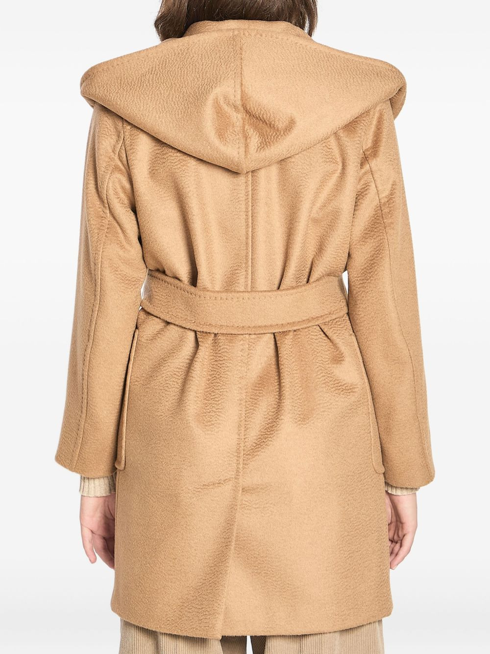 hooded belted coat - 4