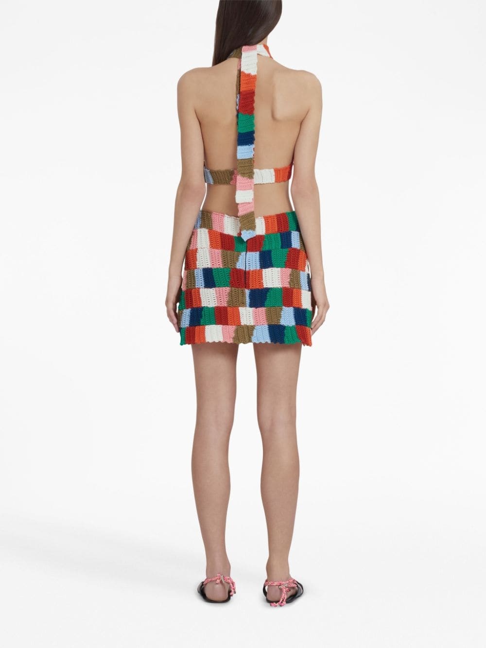 colour-block knitted skirt - 4