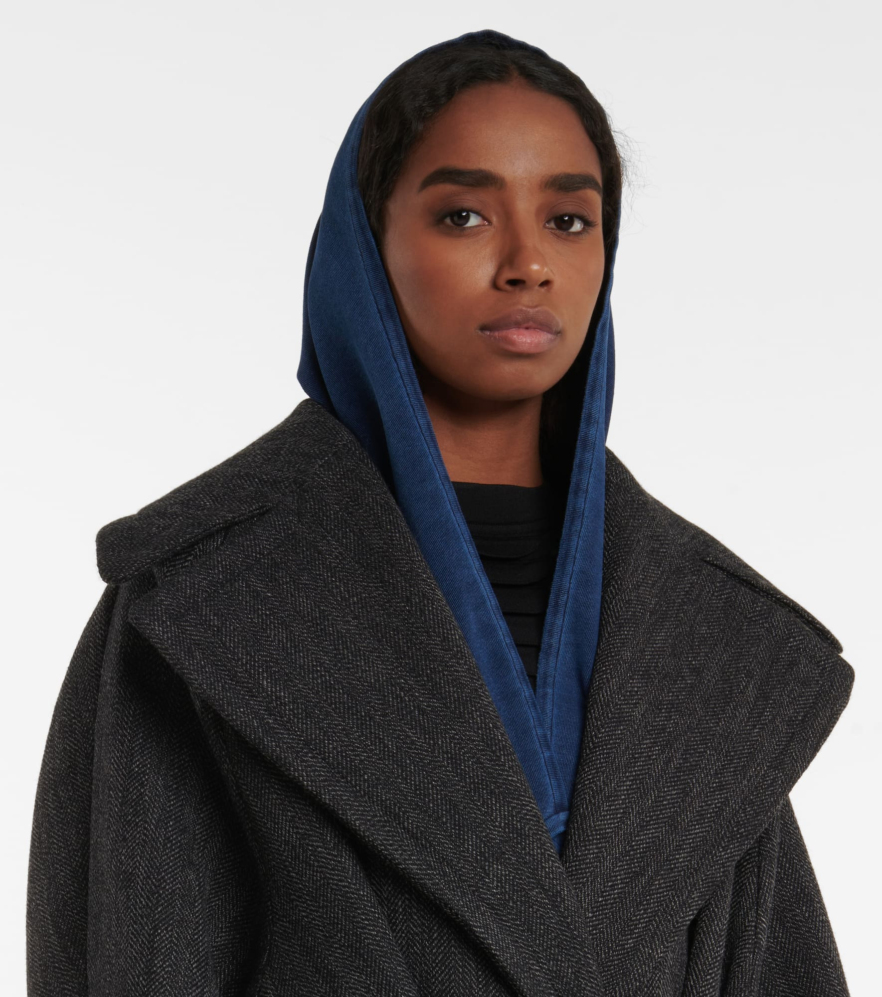 Denim knit hood - 2