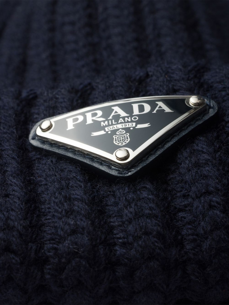 Prada logo beanie hat outlook