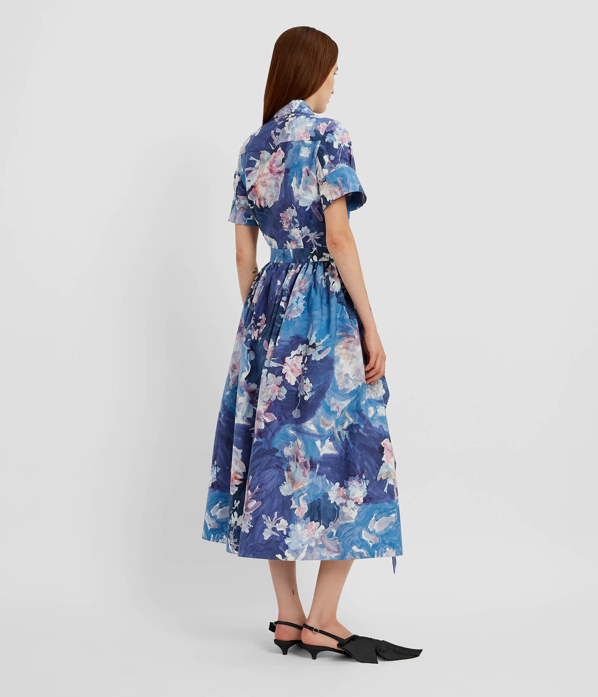 GATHERED MIDI SKIRT - 3