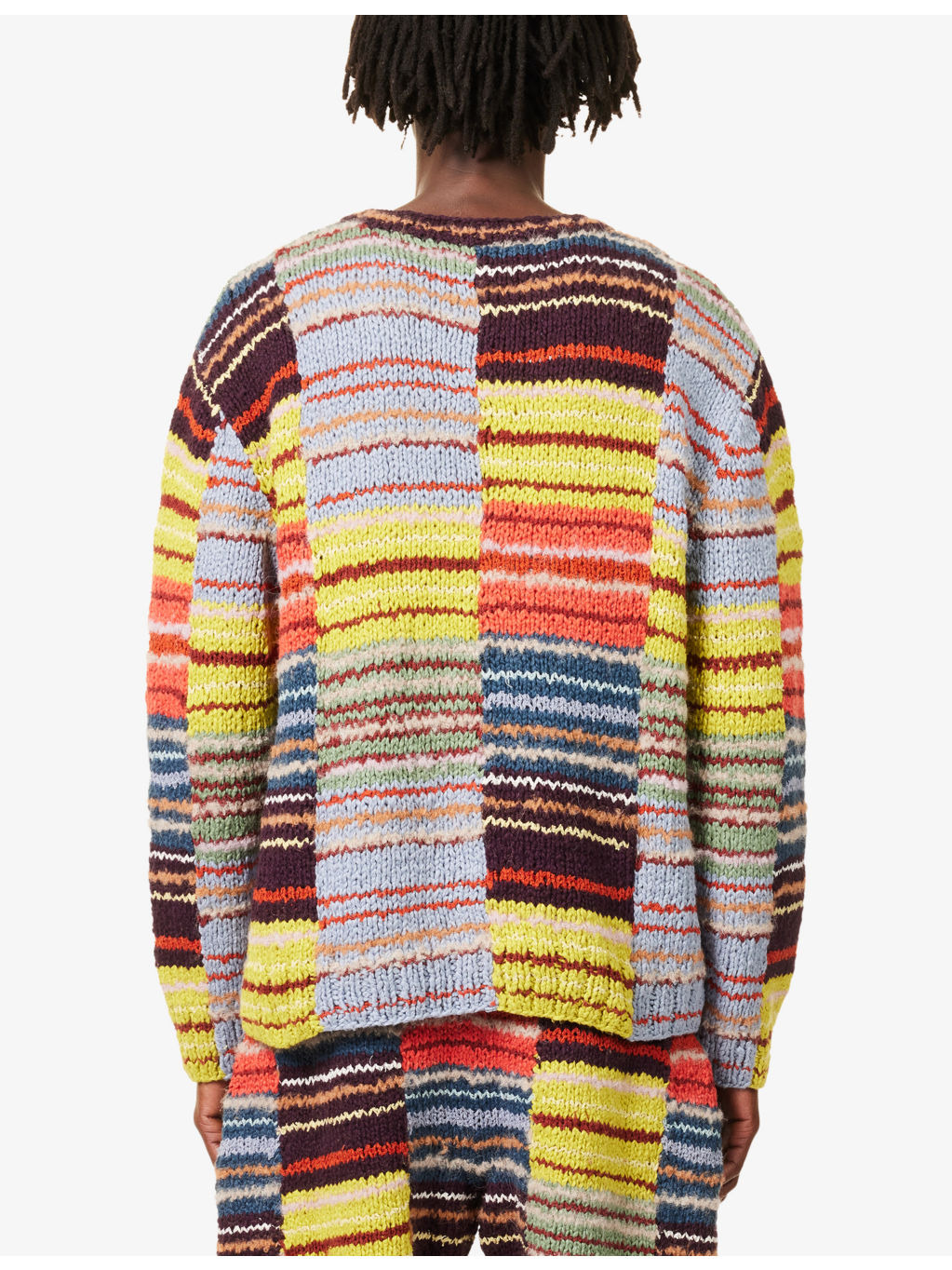 Patchwork-Scrap Patterned Long-Sleeve Knitted Jumper - 4