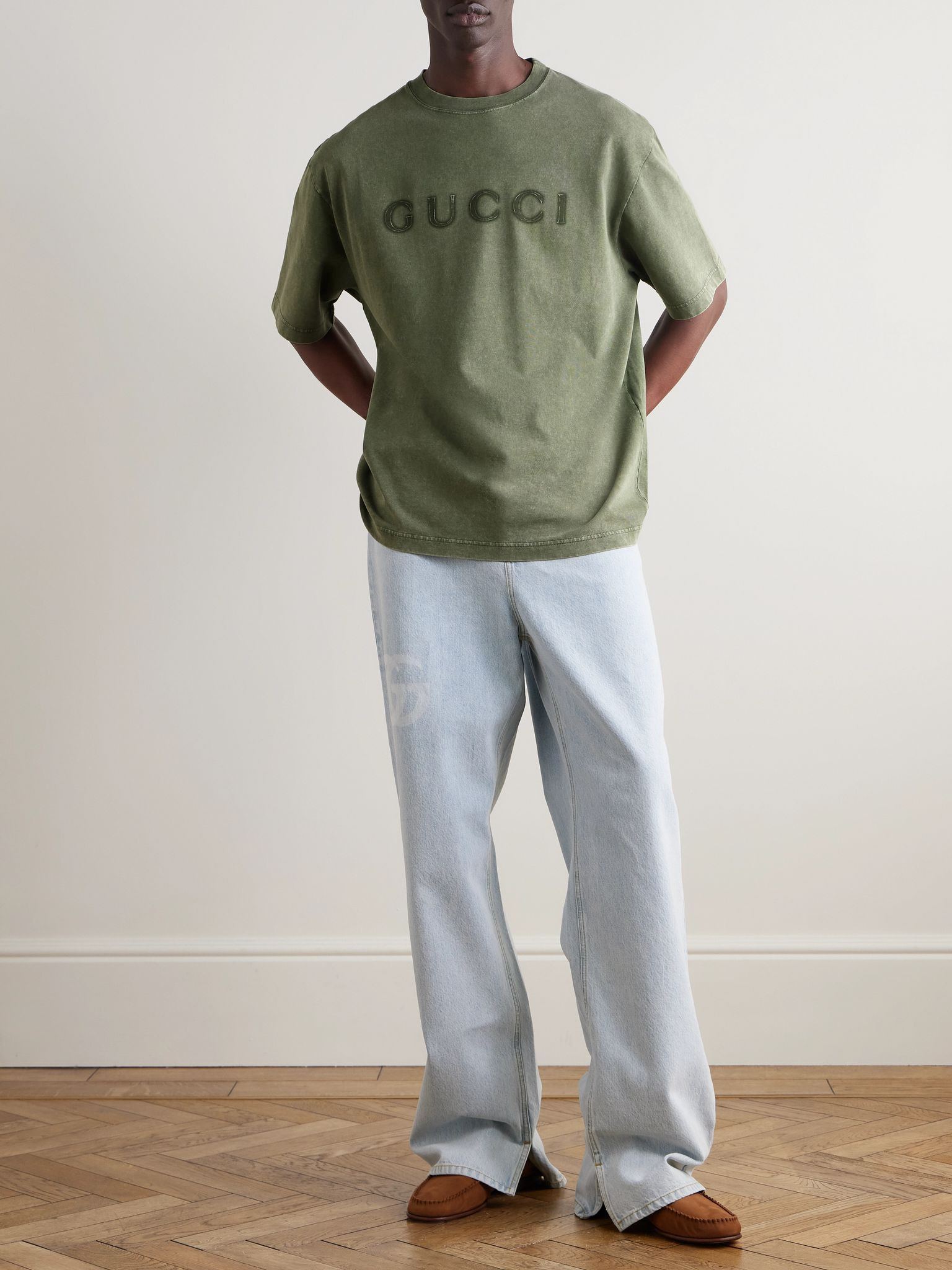 Logo-Print Cotton-Jersey T-Shirt Green - 2