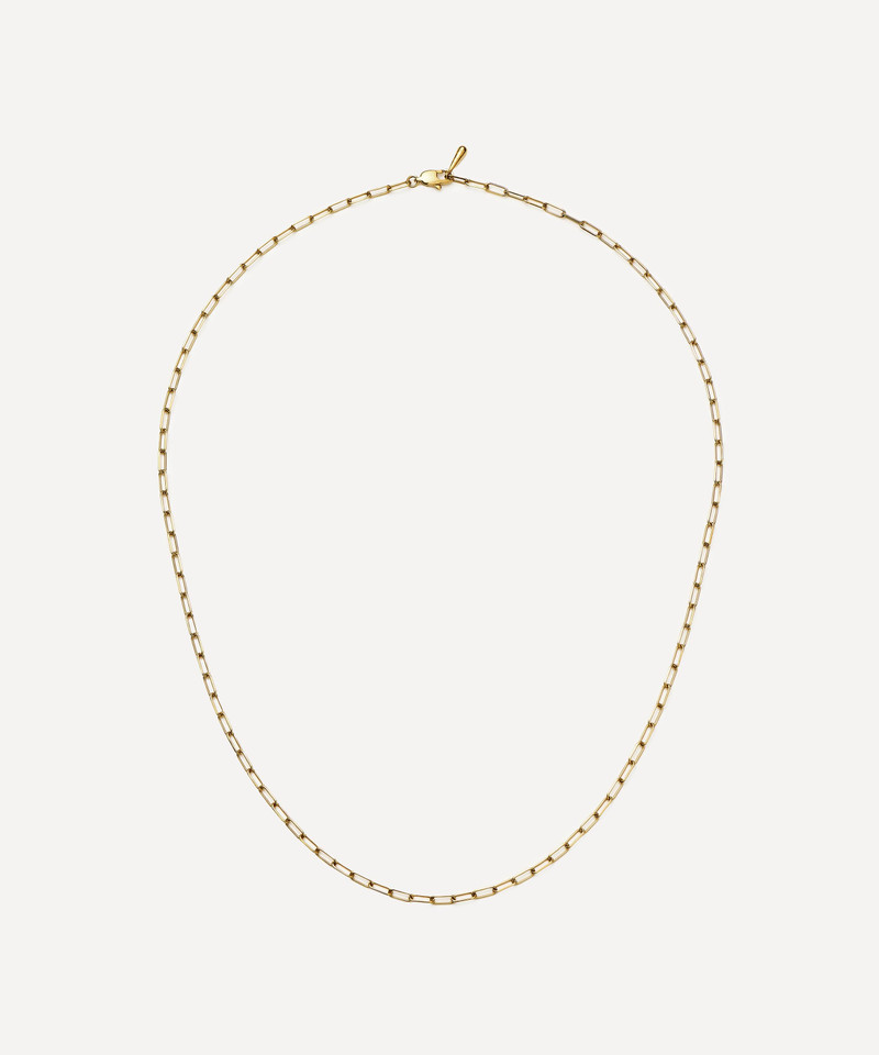 18ct Gold-Plated Mini Paperclip Chain Necklace 1
