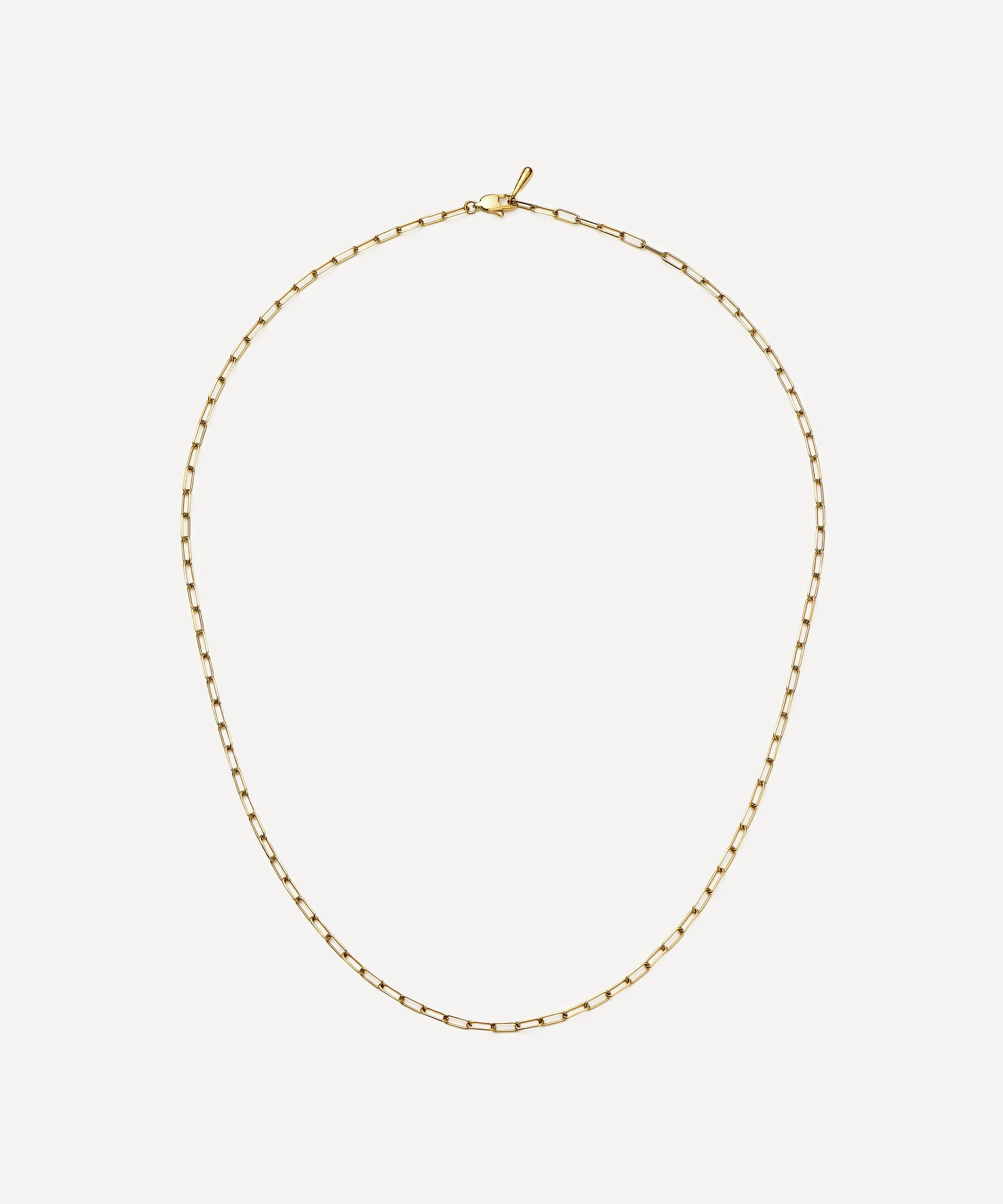 18ct Gold-Plated Mini Paperclip Chain Necklace - 1