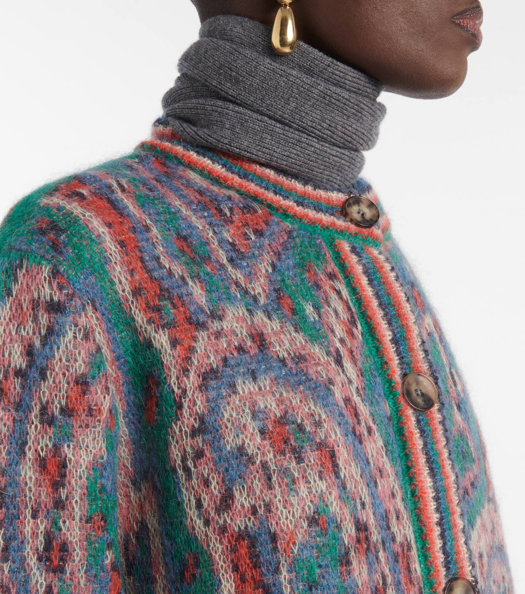 Paisley mohair-blend jacquard cardigan - 4