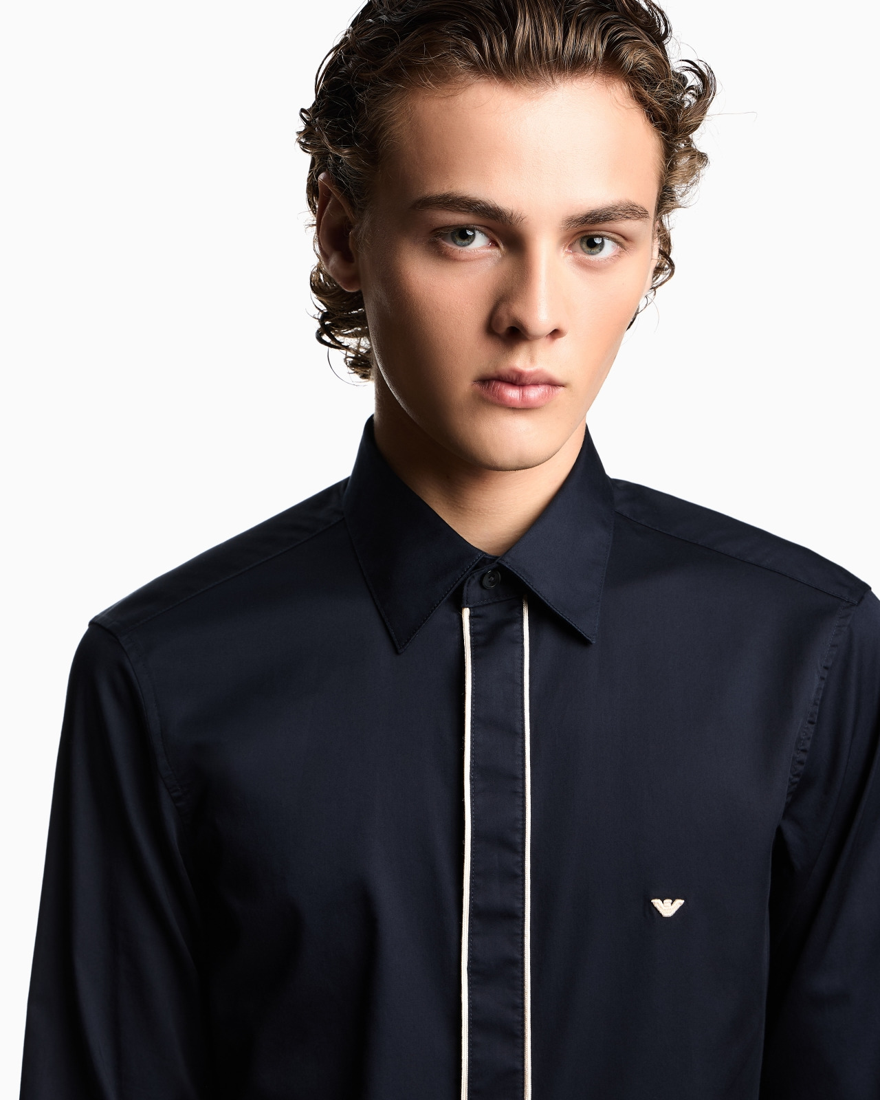 PIMA COTTON SHIRT WITH PIPING - 5