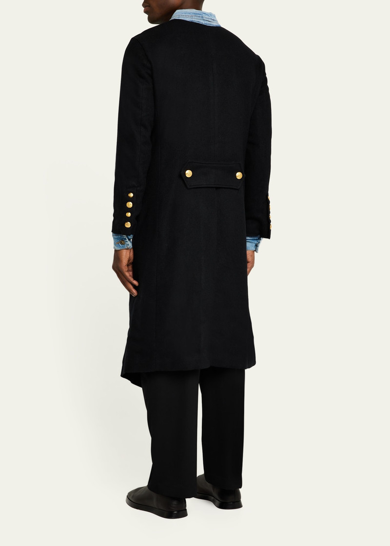 Men's Trucker-Trim Long Wool Coat 3