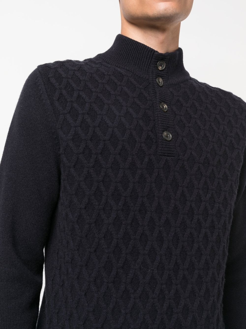 cable-knit long-sleeve jumper - 5