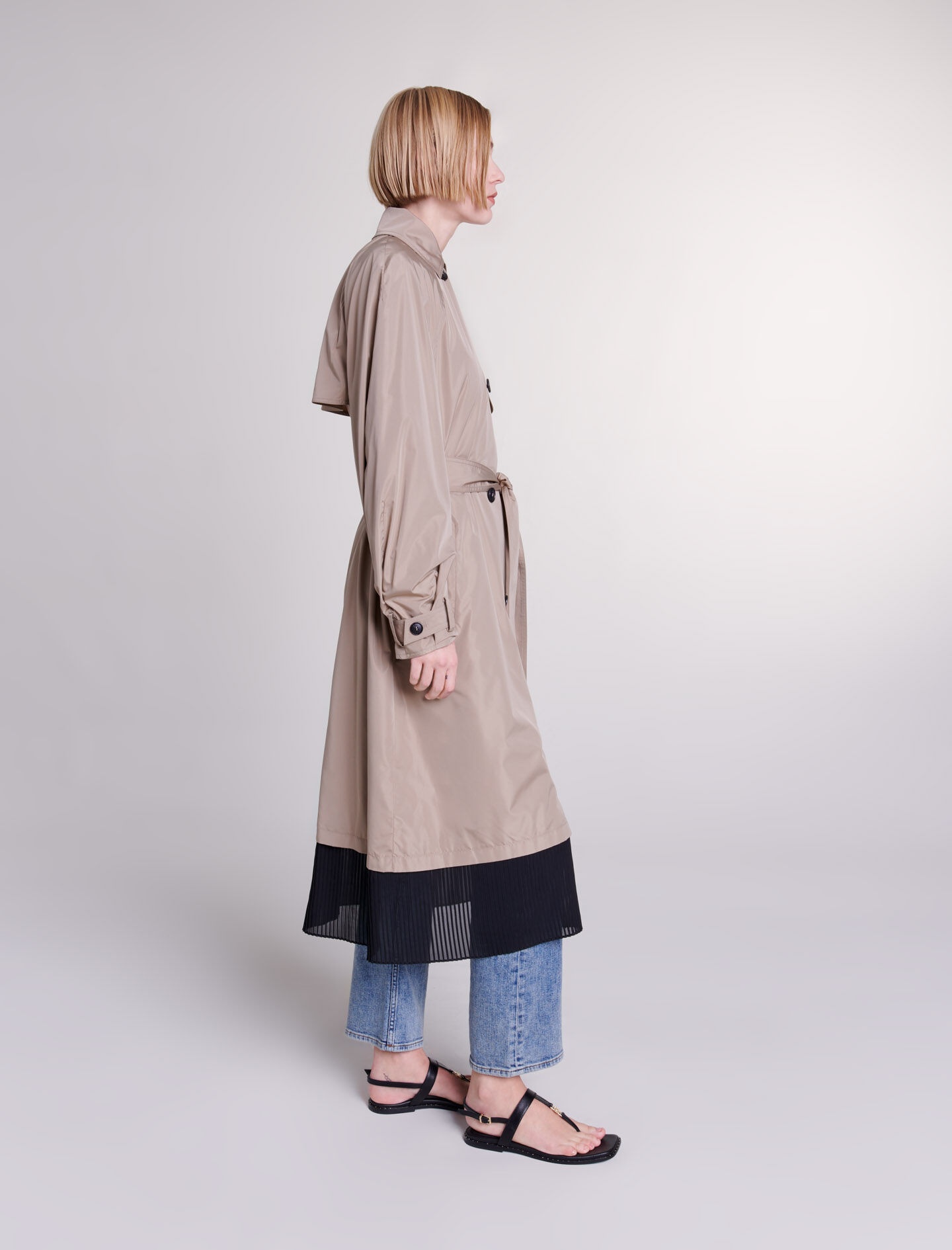 Contrast trench coat - 4