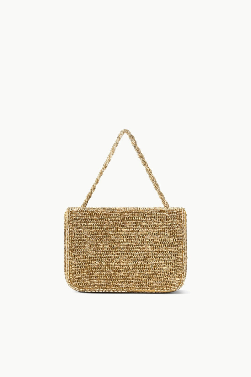 STAUD CARMEN BEADED BOX BAG GOLD 1