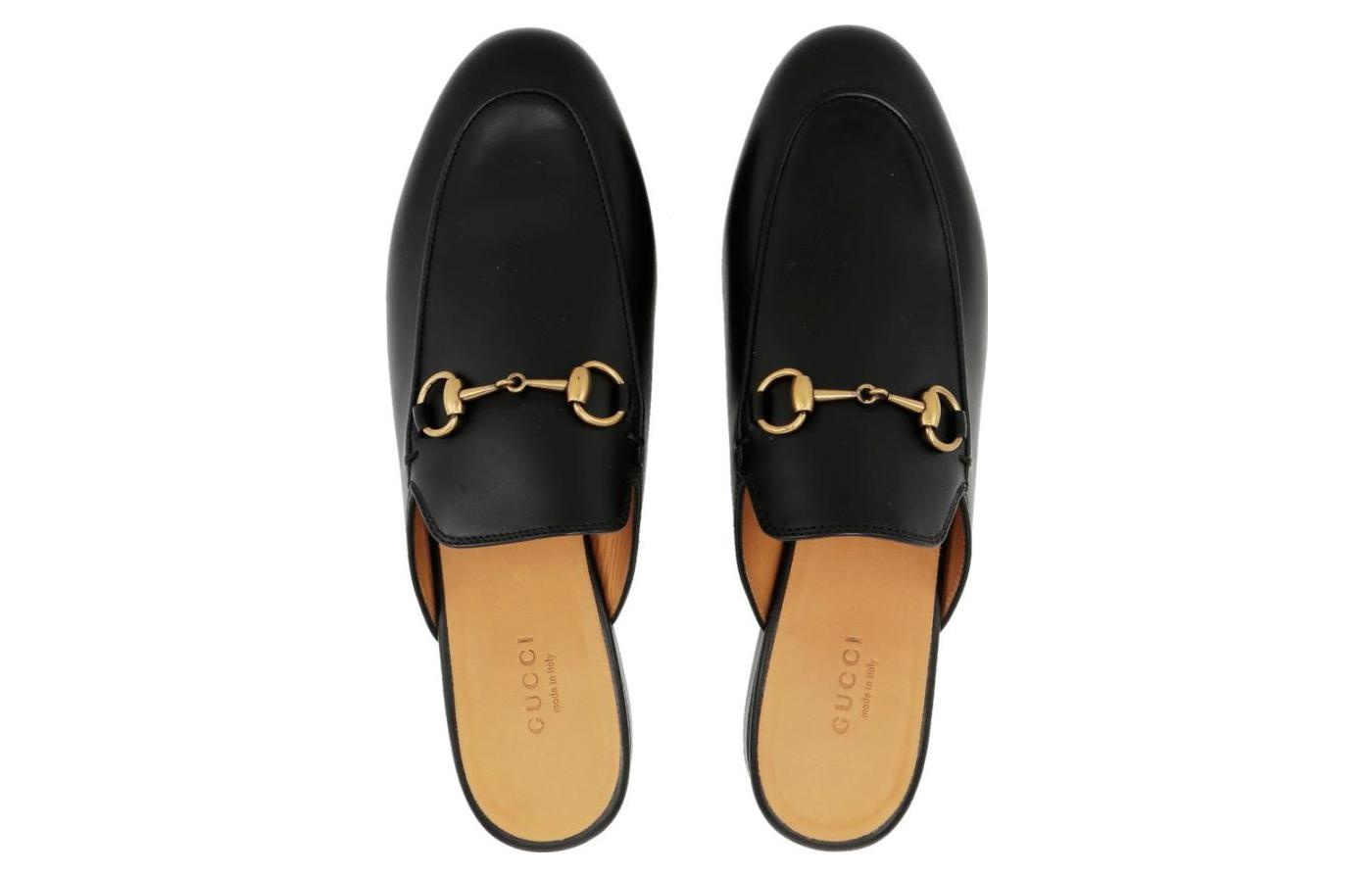 (WMNS) Gucci Princetown 'Black Leather' 423513-BLM00-1000 - 3