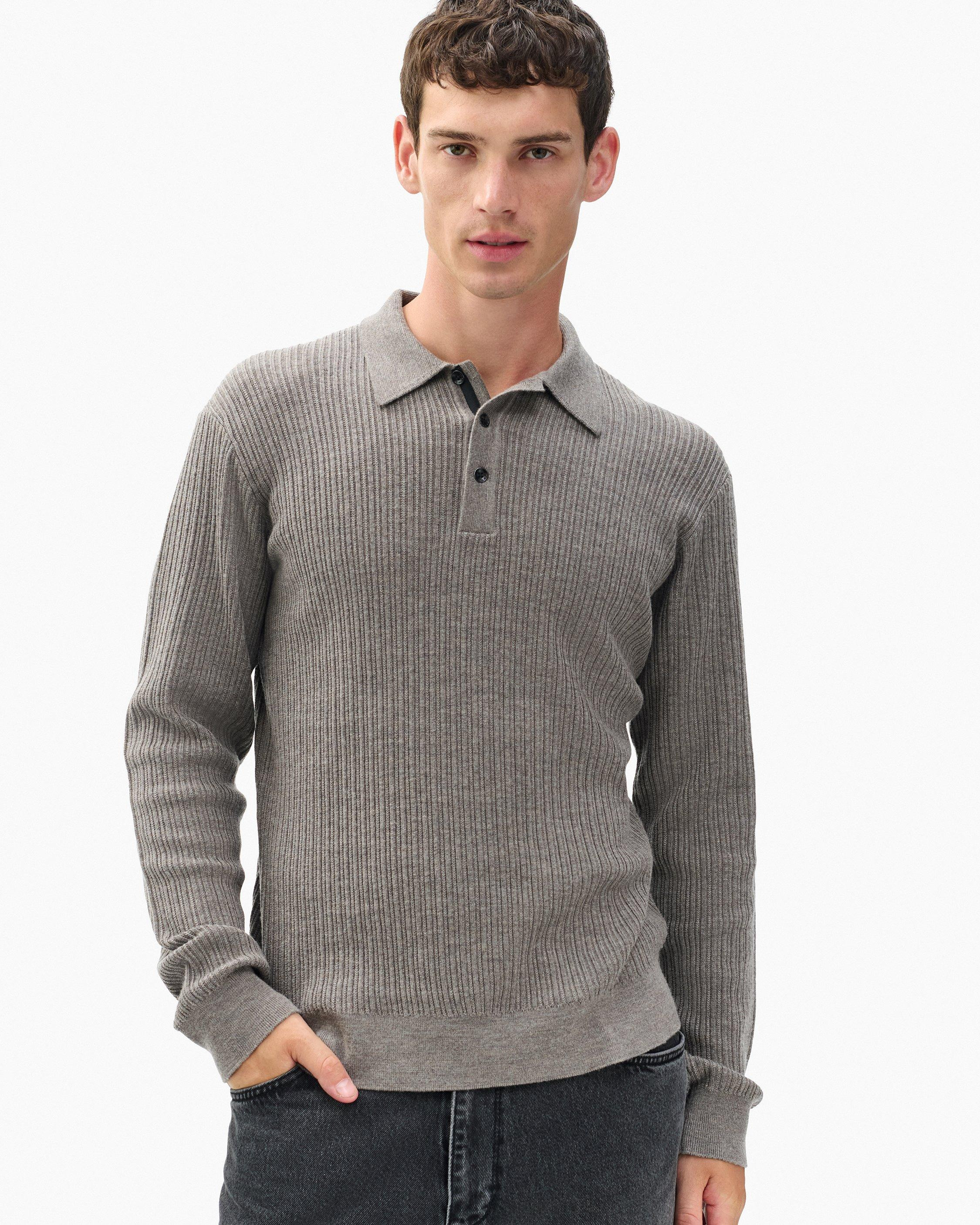 Crawford Wool-Cashmere Polo Sweater - 2