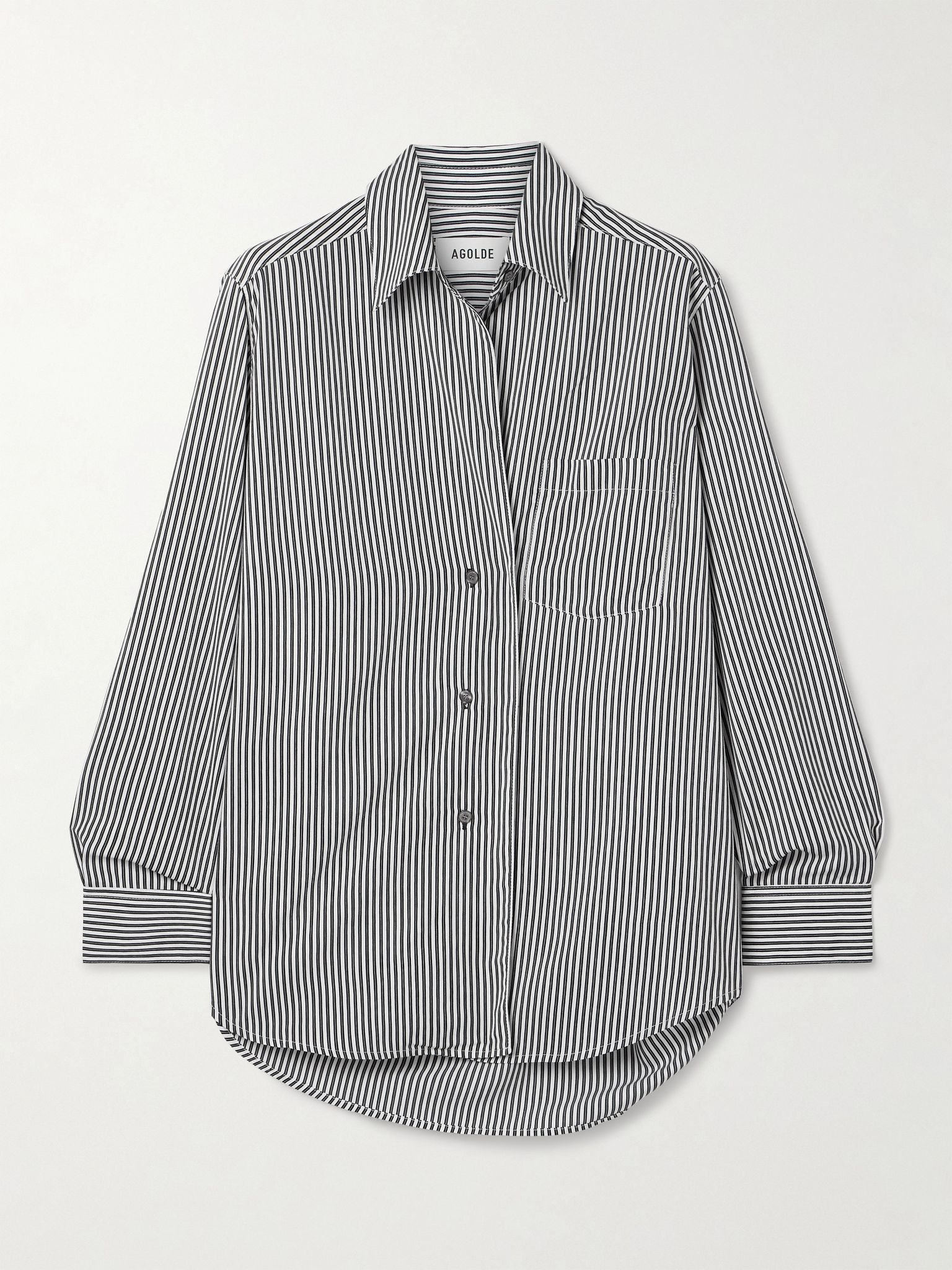 Aris striped crepe shirt Blue - 1