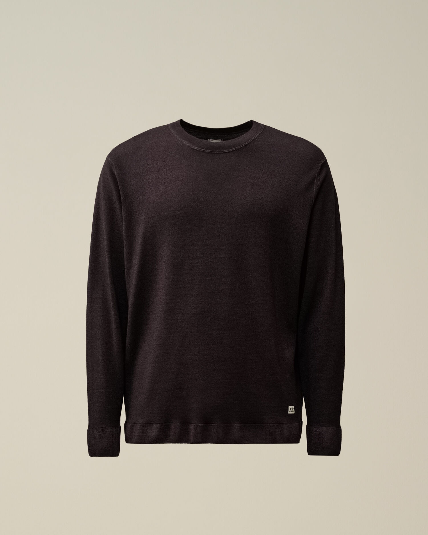 Merino Wool Fast Dyed Crew Neck Logo Knit - 1