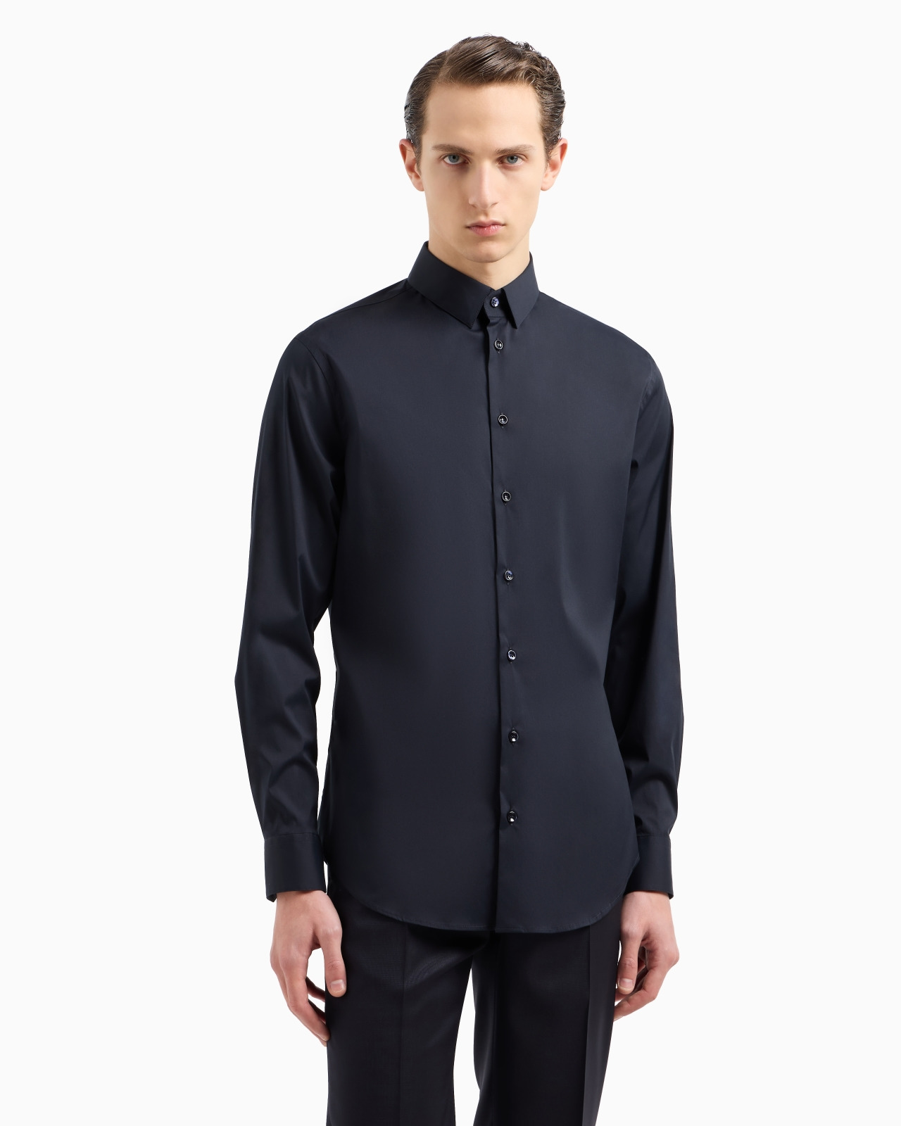 SLIM-FIT SHIRT IN COTTON POPLIN - 4