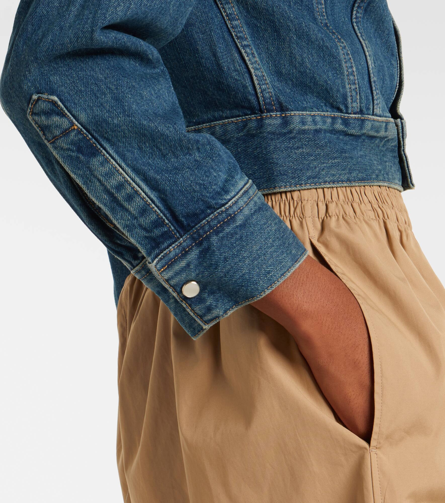 Cropped denim jacket - 5