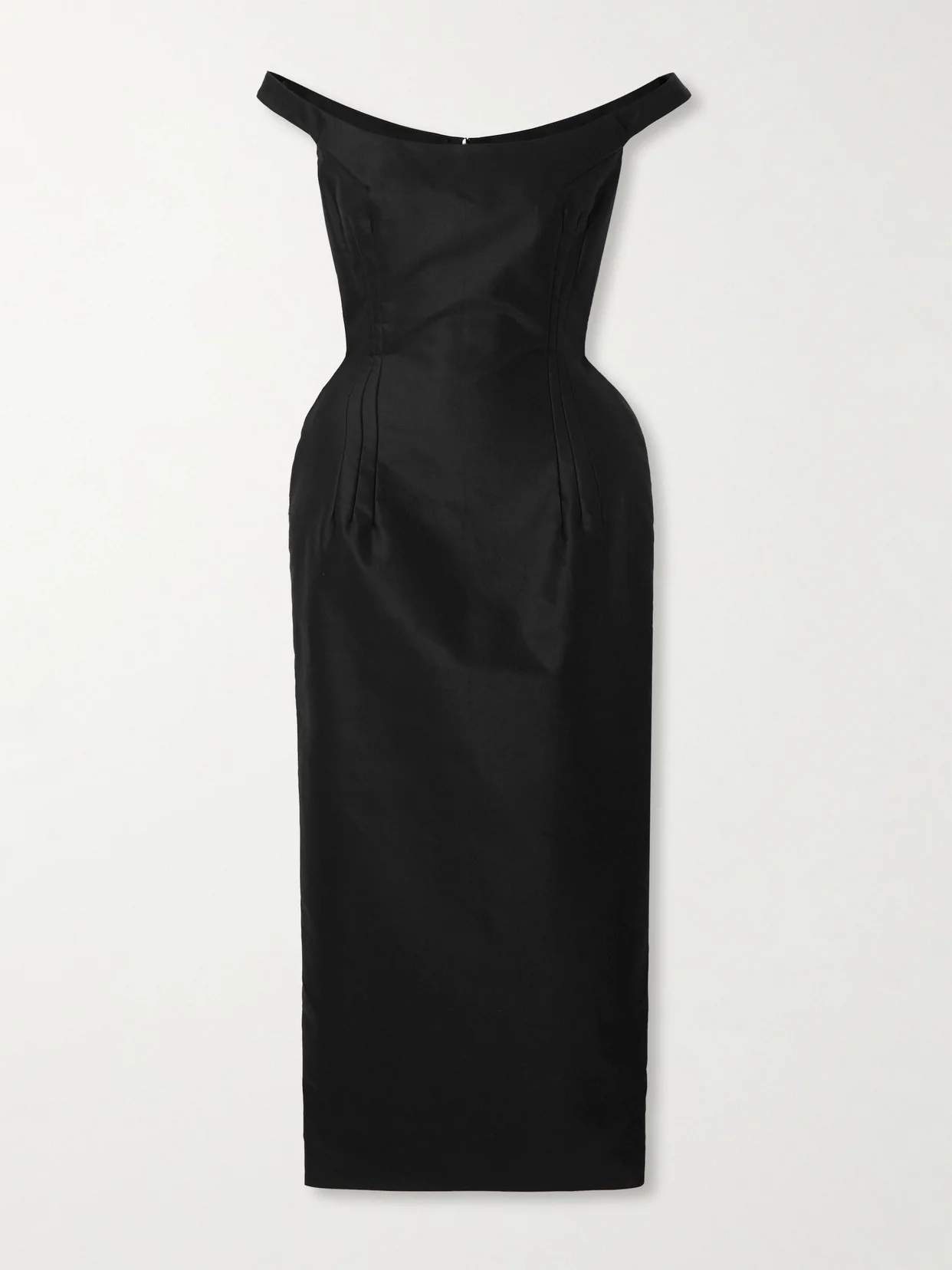 Off-the-shoulder Cotton-sateen Midi Dress - 1