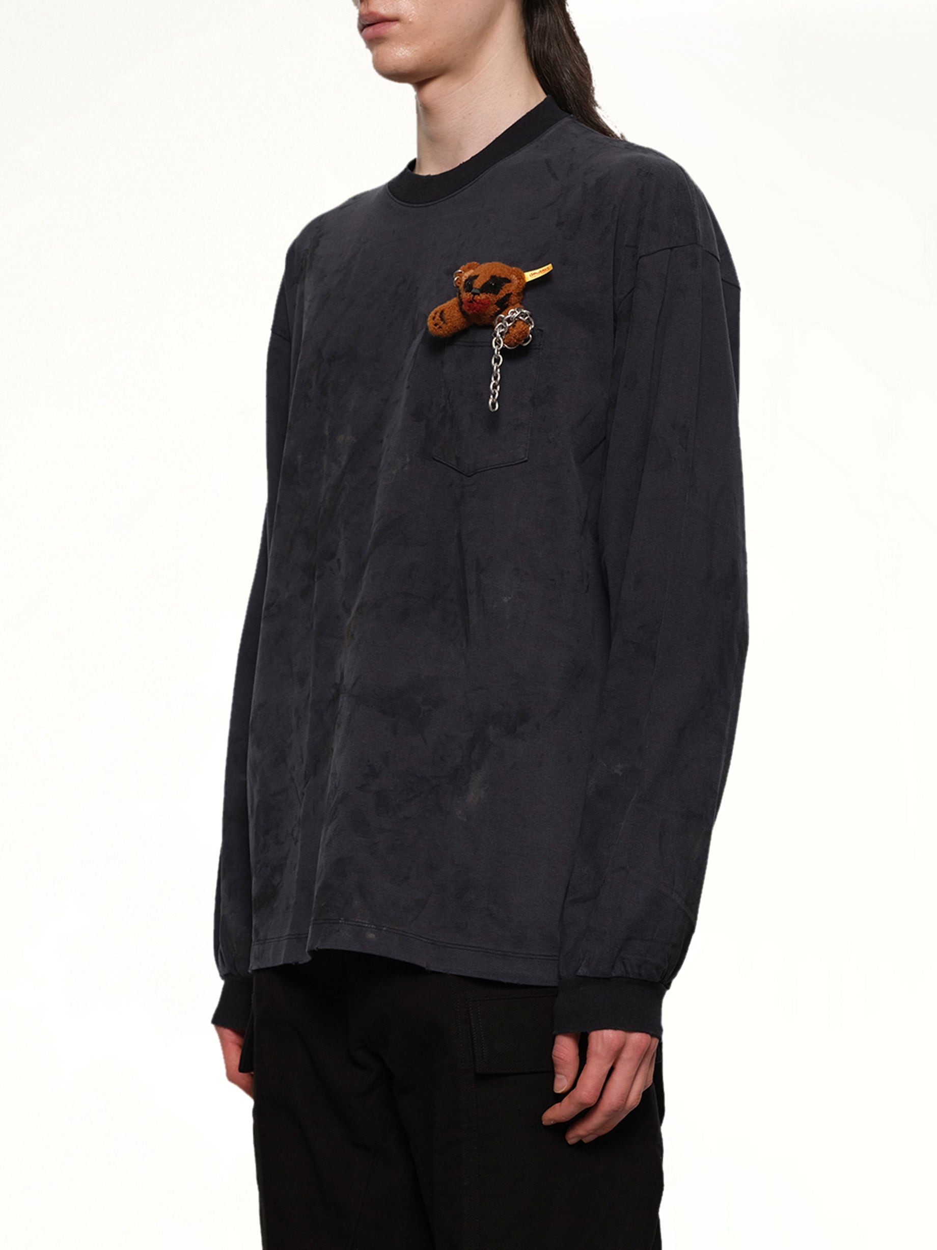 Long Sleeve T-Shirt With Villain Bear in Black - 3