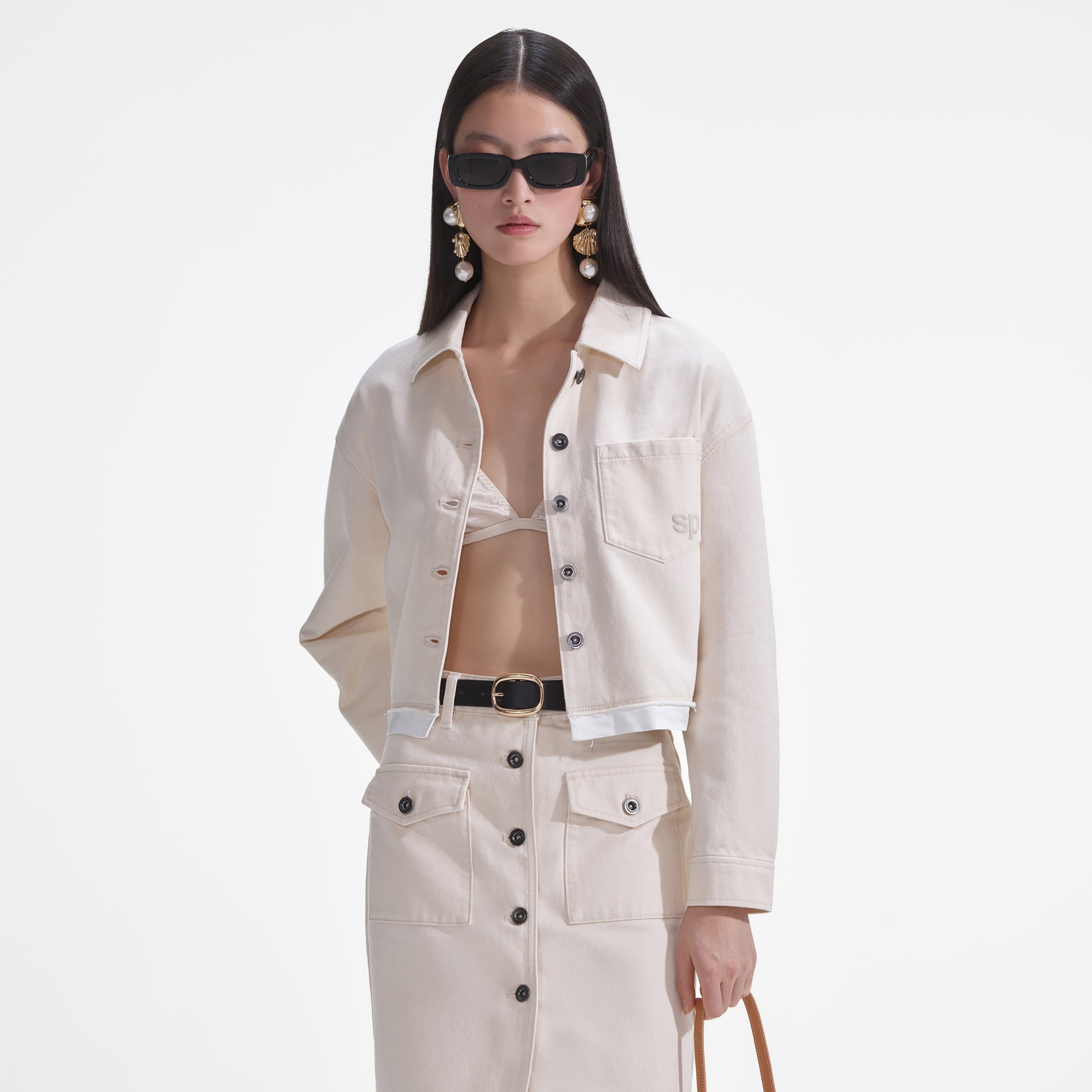 Cream Denim Jacket - 4