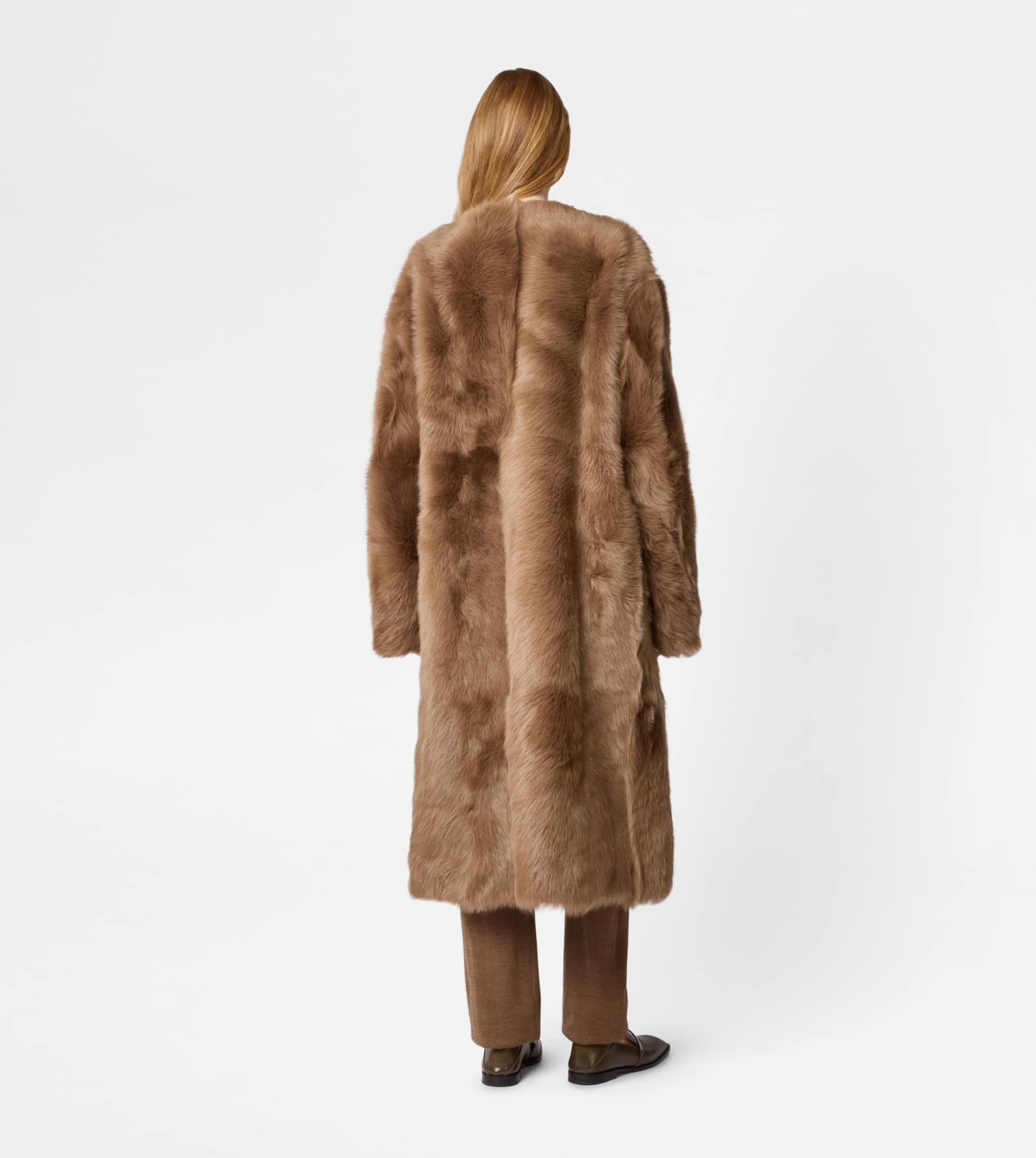 OVER COAT IN SHEARLING - BROWN - 3