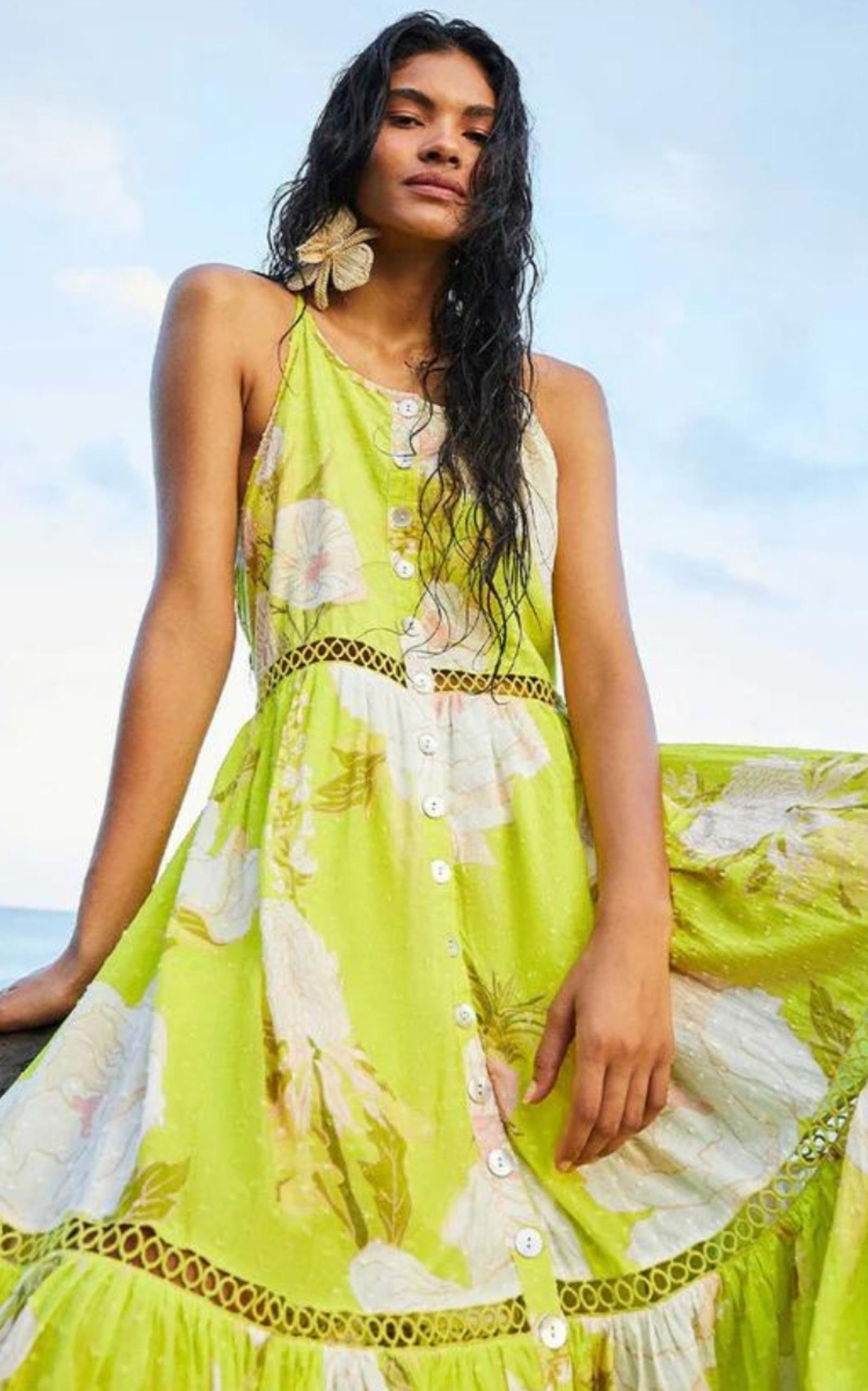 Neon Garden Cotton Midi Dress - 2