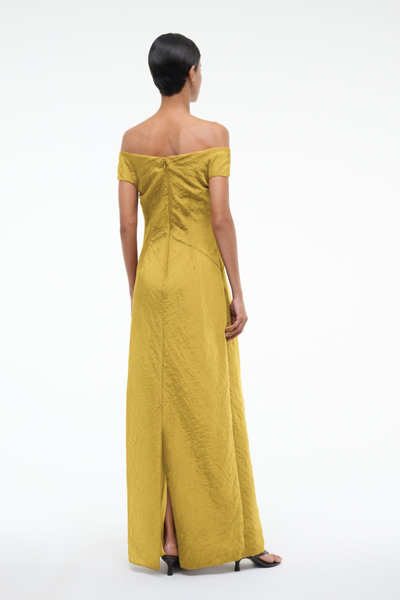 STAUD CHEYENNE DRESS CHARTREUSE 5