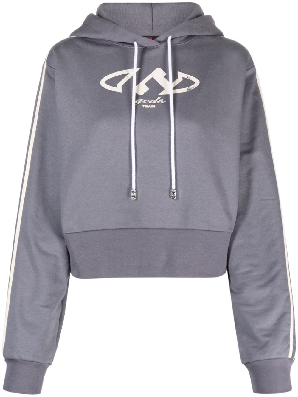 logo-print drawstring hoodie - 1