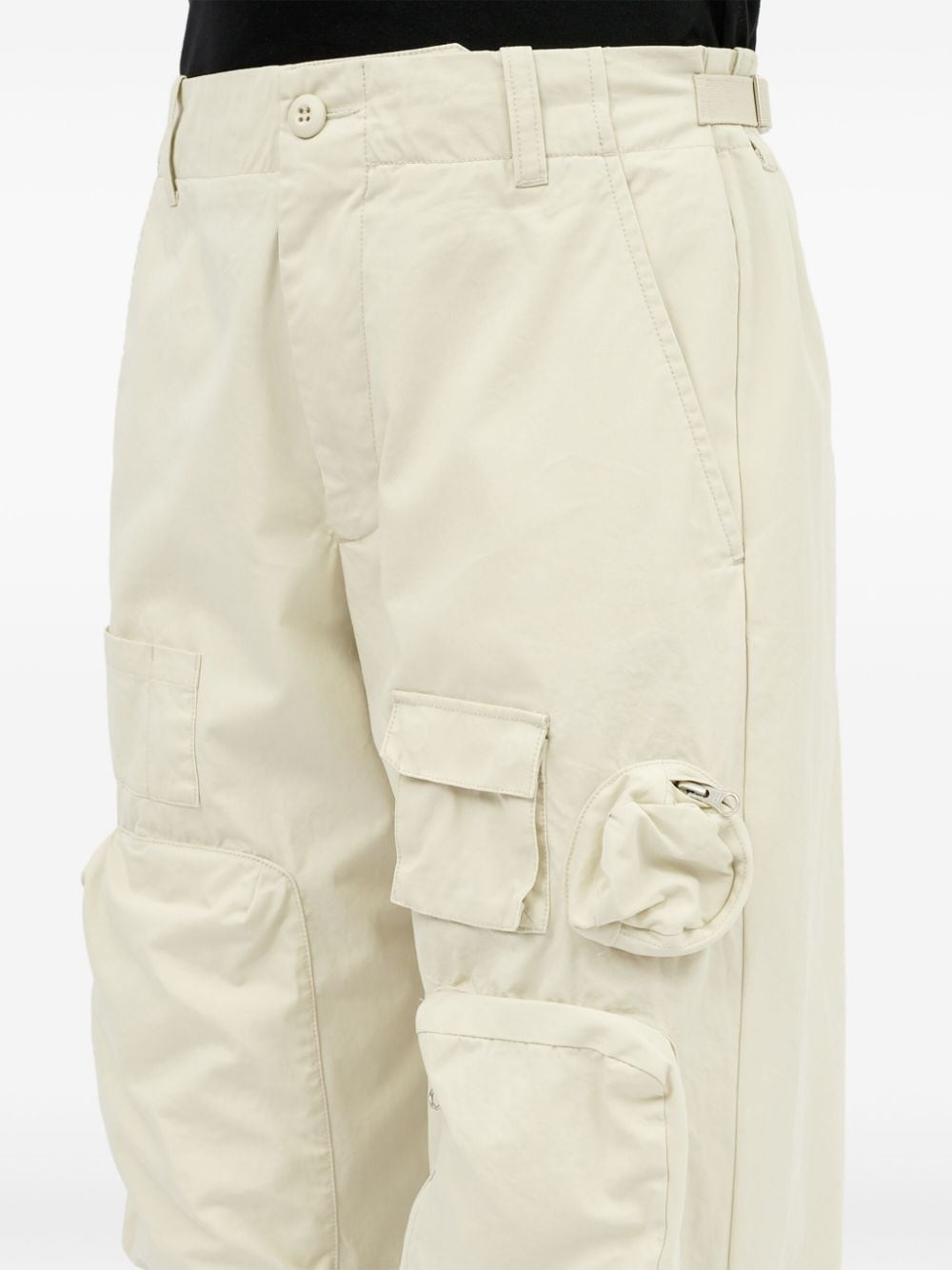 cotton gabardine-wave cargo trousers - 7