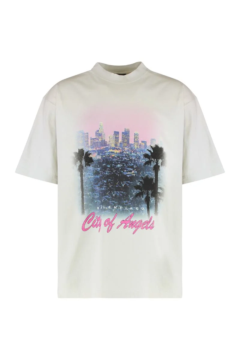 Balenciaga Round Neck Cotton T-Shirt - 1