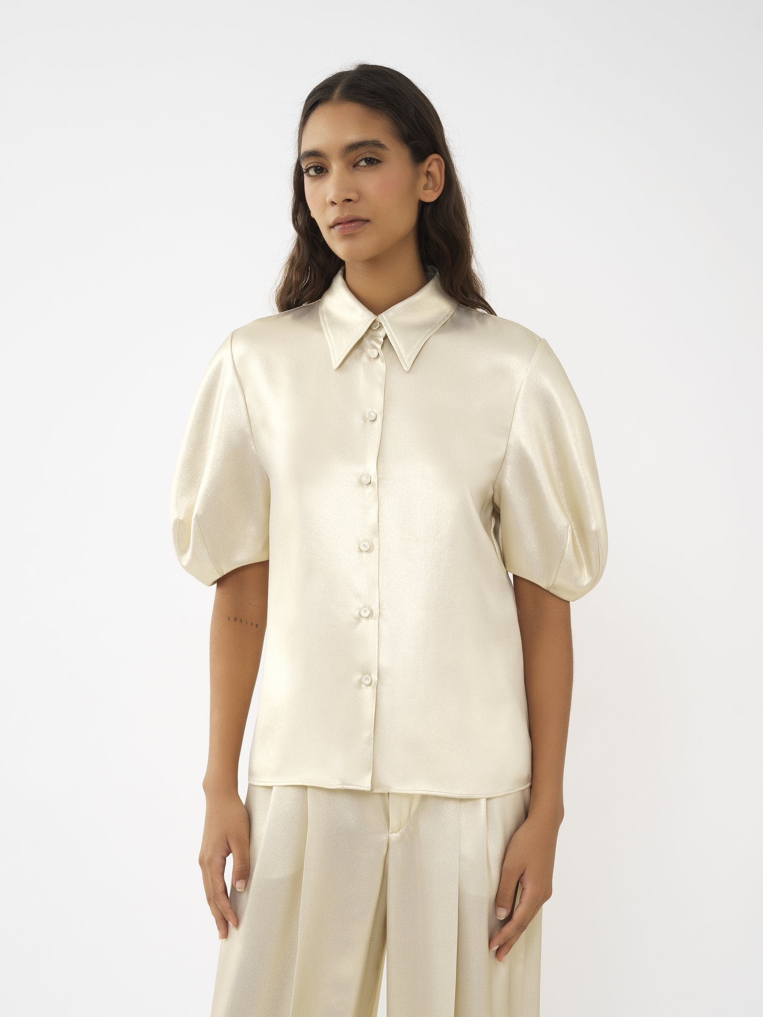 BALLOON-SLEEVE SHIRT - 4