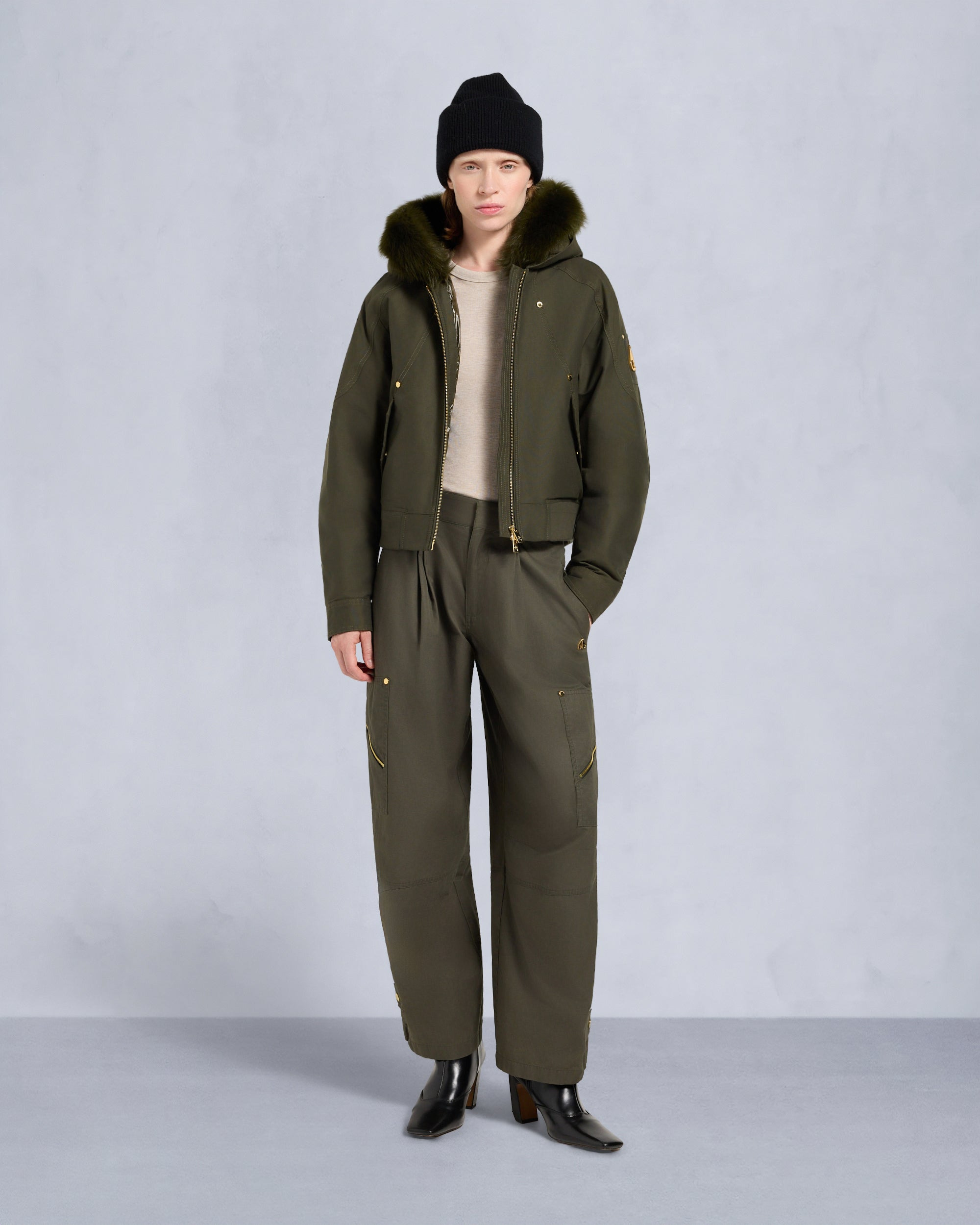 GOLD SERIES LOGAN SHEARLING TRIM BOMBER JACKET - 2