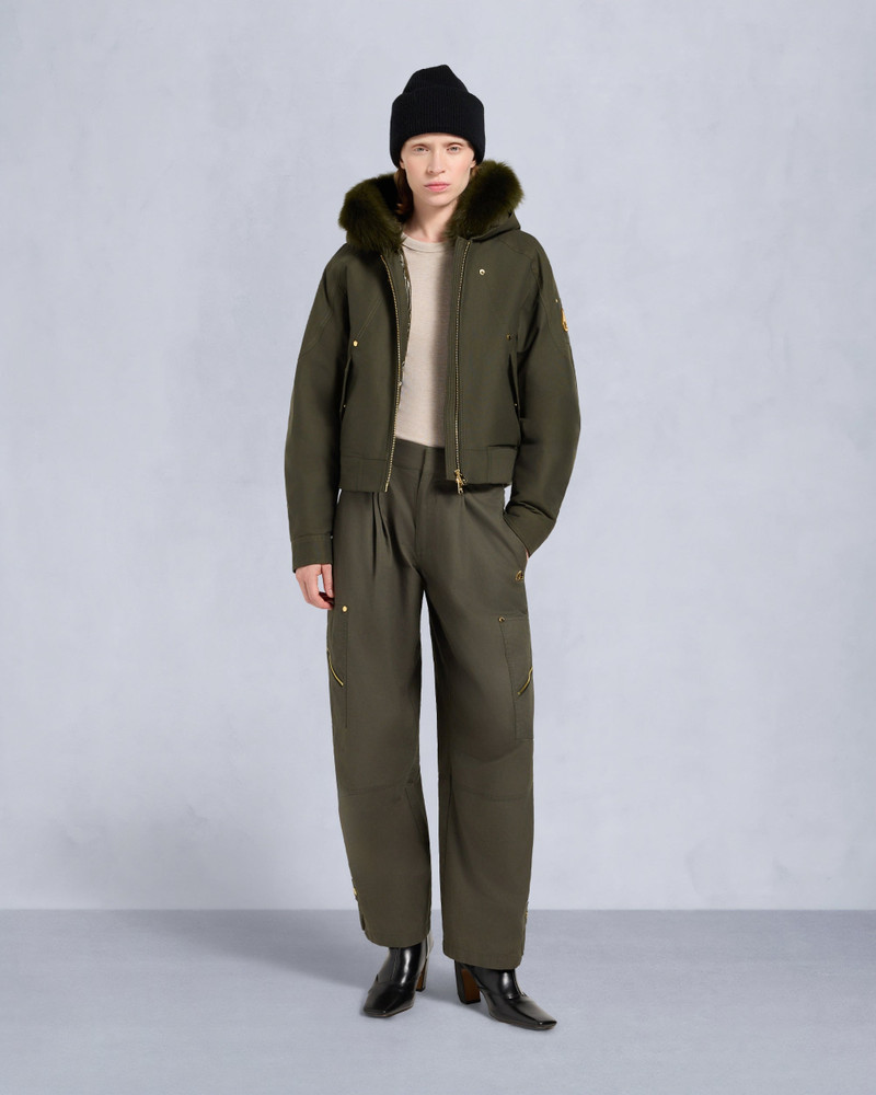MOOSE KNUCKLES GOLD SERIES LOGAN SHEARLING TRIM BOMBER JACKET outlook