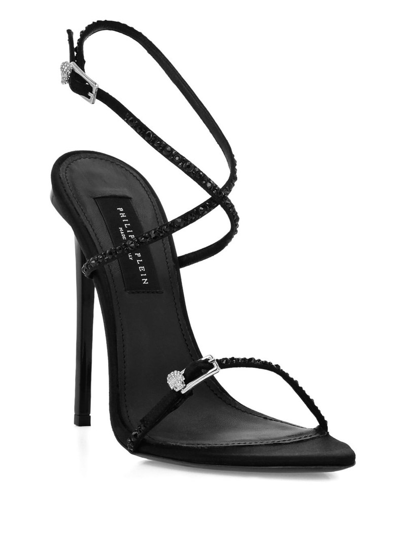 PHILIPP PLEIN 120mm crystal-embellished buckle sandals outlook