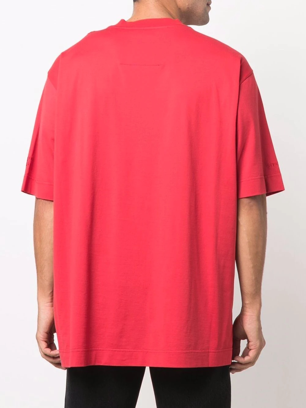 slogan-print drop-shoulder T-shirt - 4