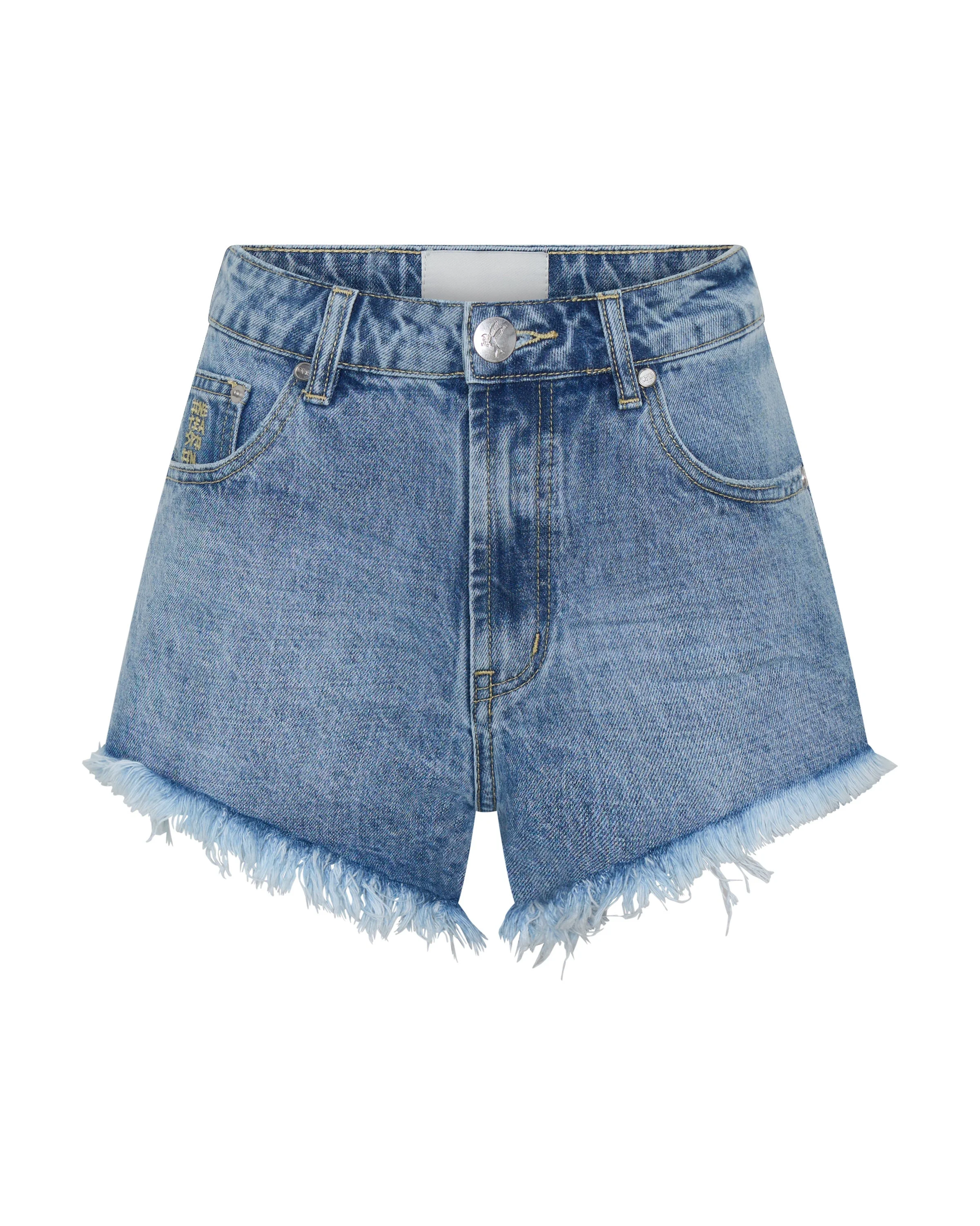 Renegades High Waist Denim Shorts - Pretty Blue - 1