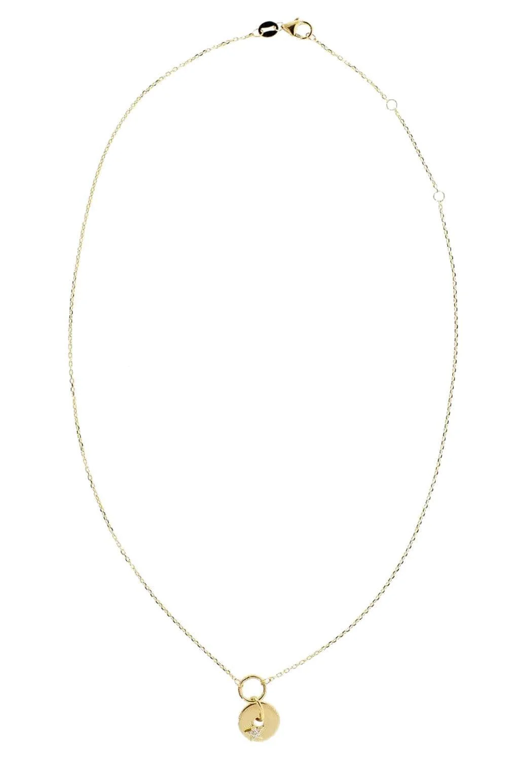 Gold Star Disk Necklace - 1