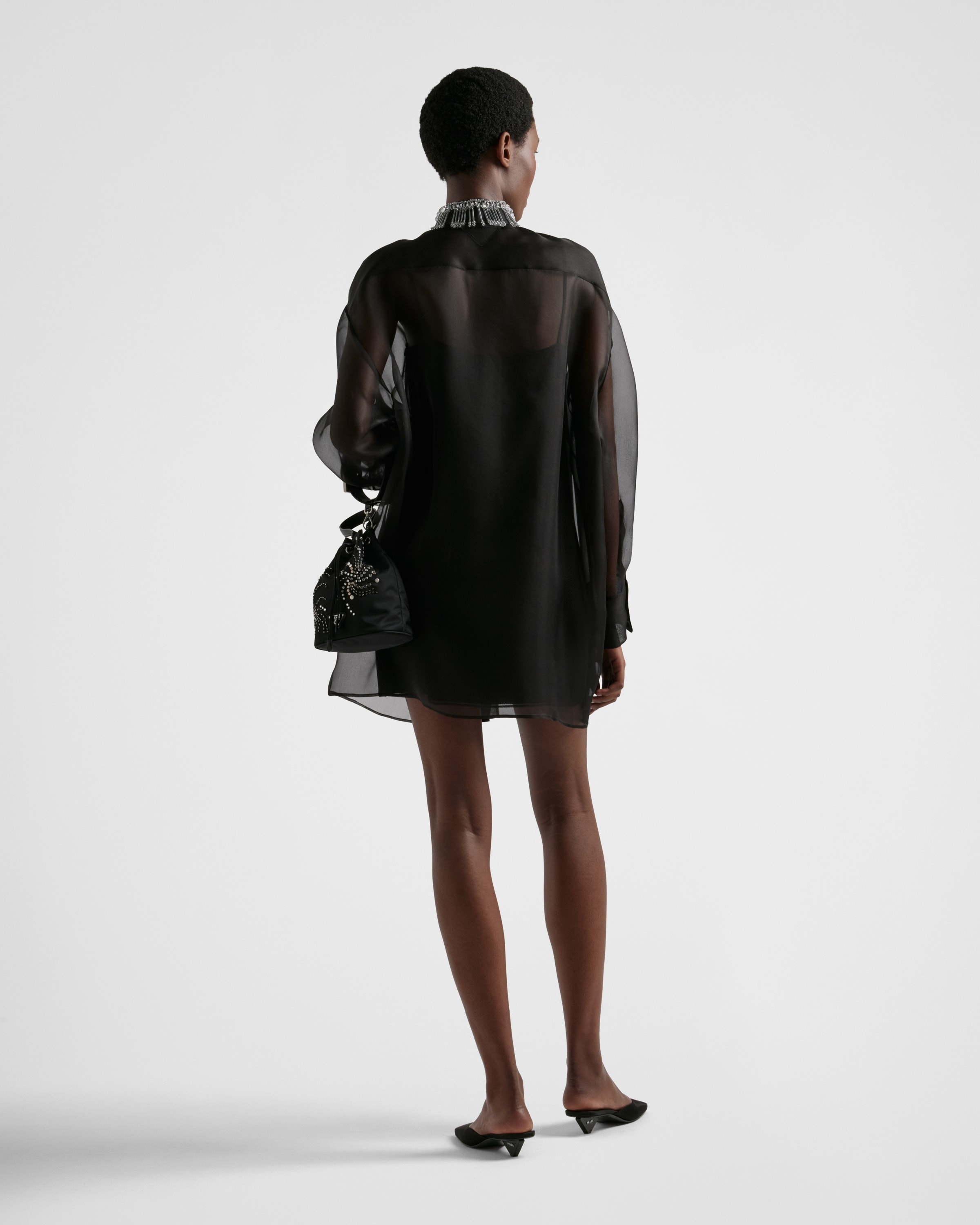 Embroidered organza mini-dress - 5